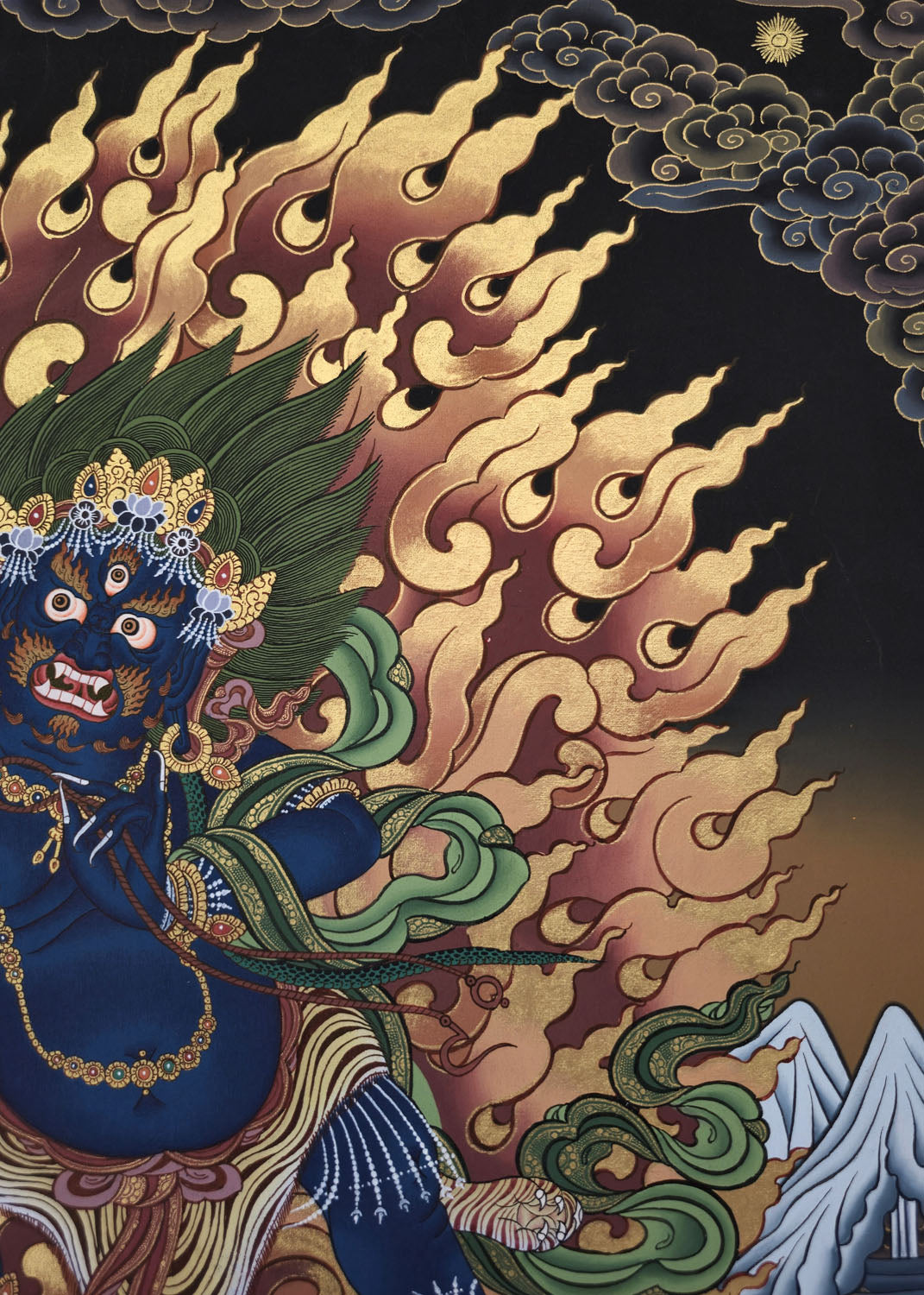 Vajrapani Thangka – Masterpiece Hand-Painted Tibetan Buddhist Art | Strength, Protection & Spiritual Power Wall Decor