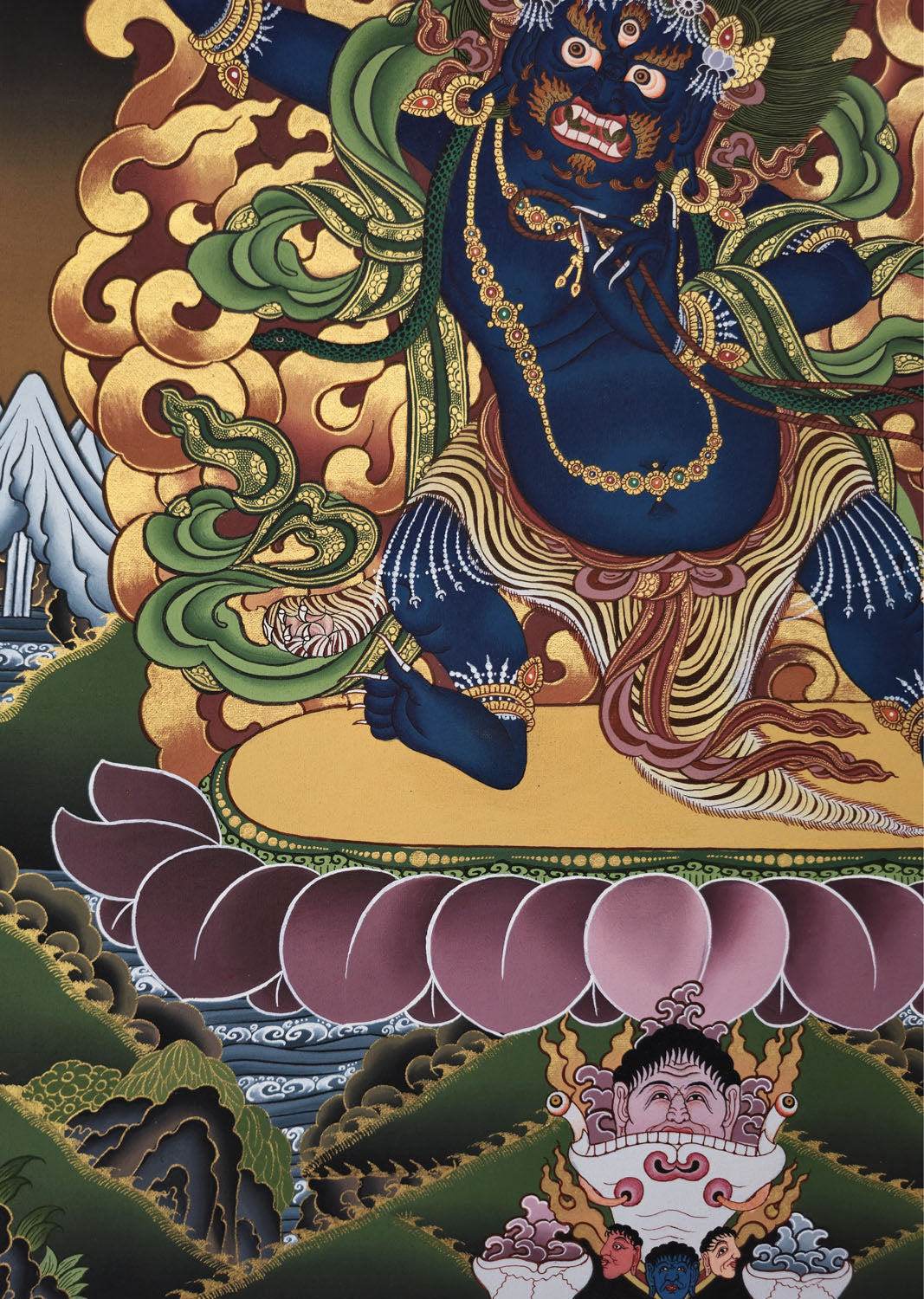 Vajrapani Thangka – Masterpiece Hand-Painted Tibetan Buddhist Art | Strength, Protection & Spiritual Power Wall Decor