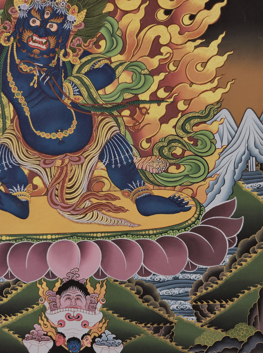 Vajrapani Thangka – Masterpiece Hand-Painted Tibetan Buddhist Art | Strength, Protection & Spiritual Power Wall Decor