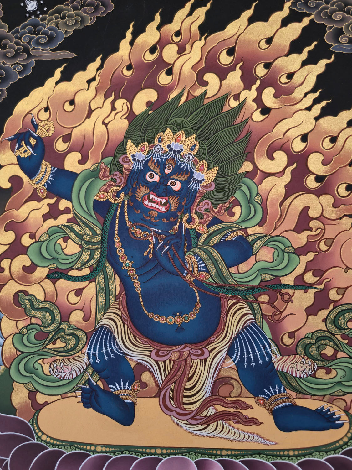 Vajrapani Thangka – Masterpiece Hand-Painted Tibetan Buddhist Art | Strength, Protection & Spiritual Power Wall Decor