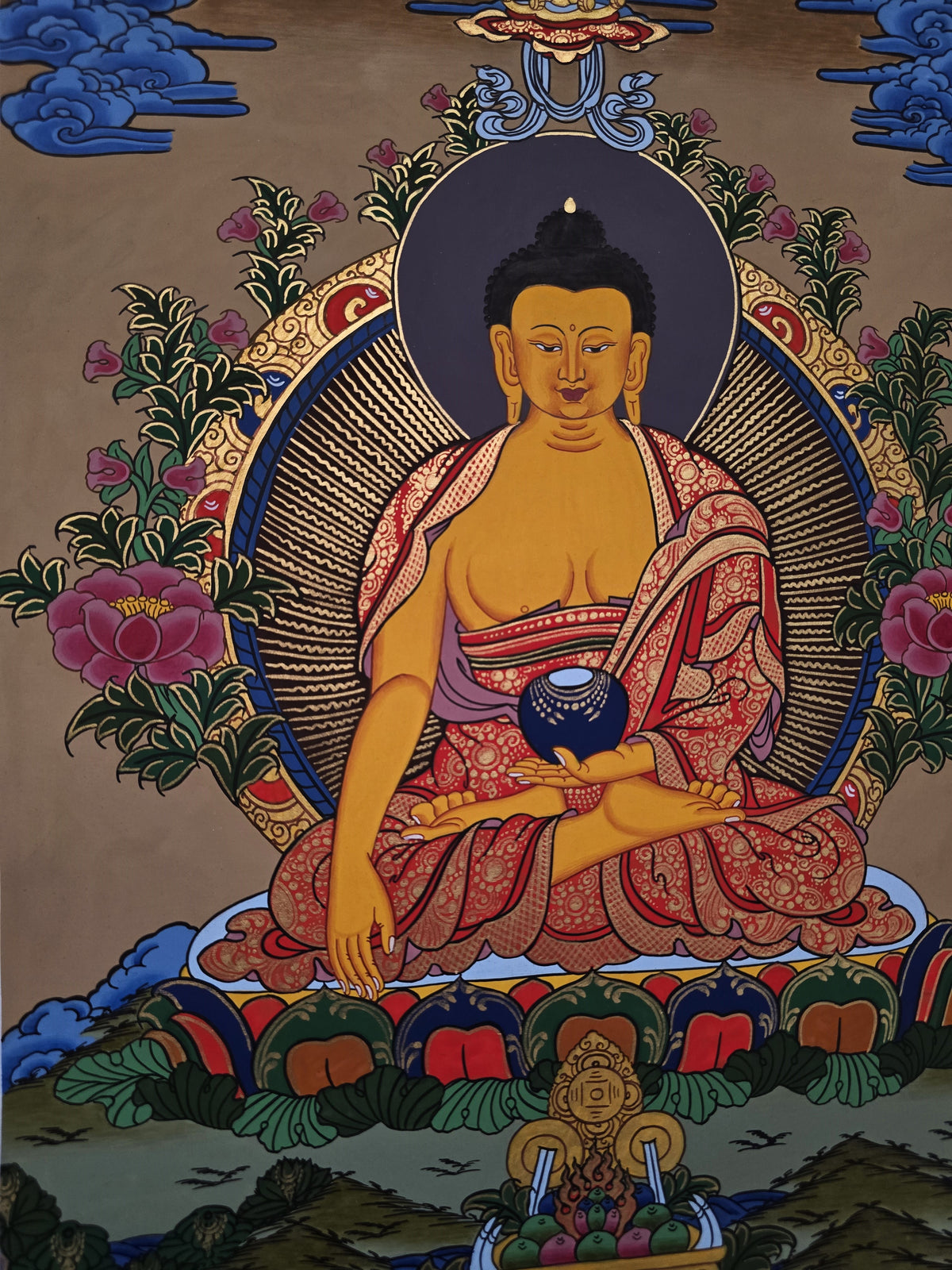 Shakyamuni Buddha Thangka – Hand-Painted Tibetan Buddhist Art | Meditation, Wisdom & Peace Wall Decor
