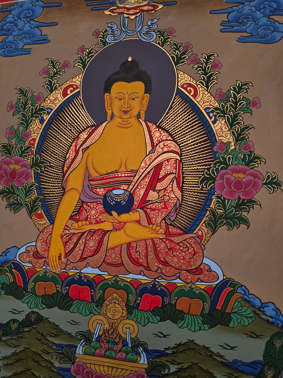 Shakyamuni Buddha Thangka – Hand-Painted Tibetan Buddhist Art | Meditation, Wisdom & Peace Wall Decor