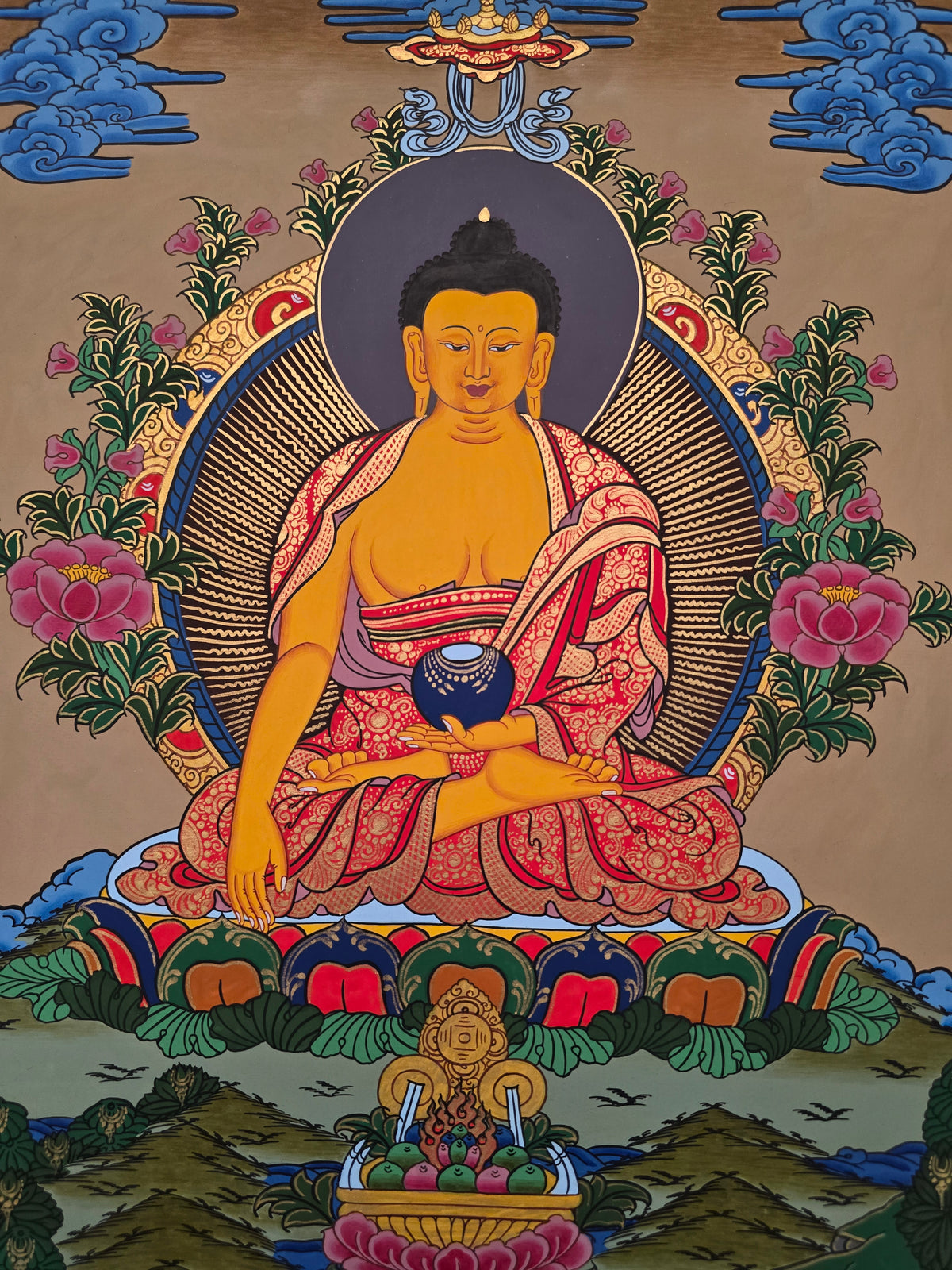 Shakyamuni Buddha Thangka – Hand-Painted Tibetan Buddhist Art | Meditation, Wisdom & Peace Wall Decor