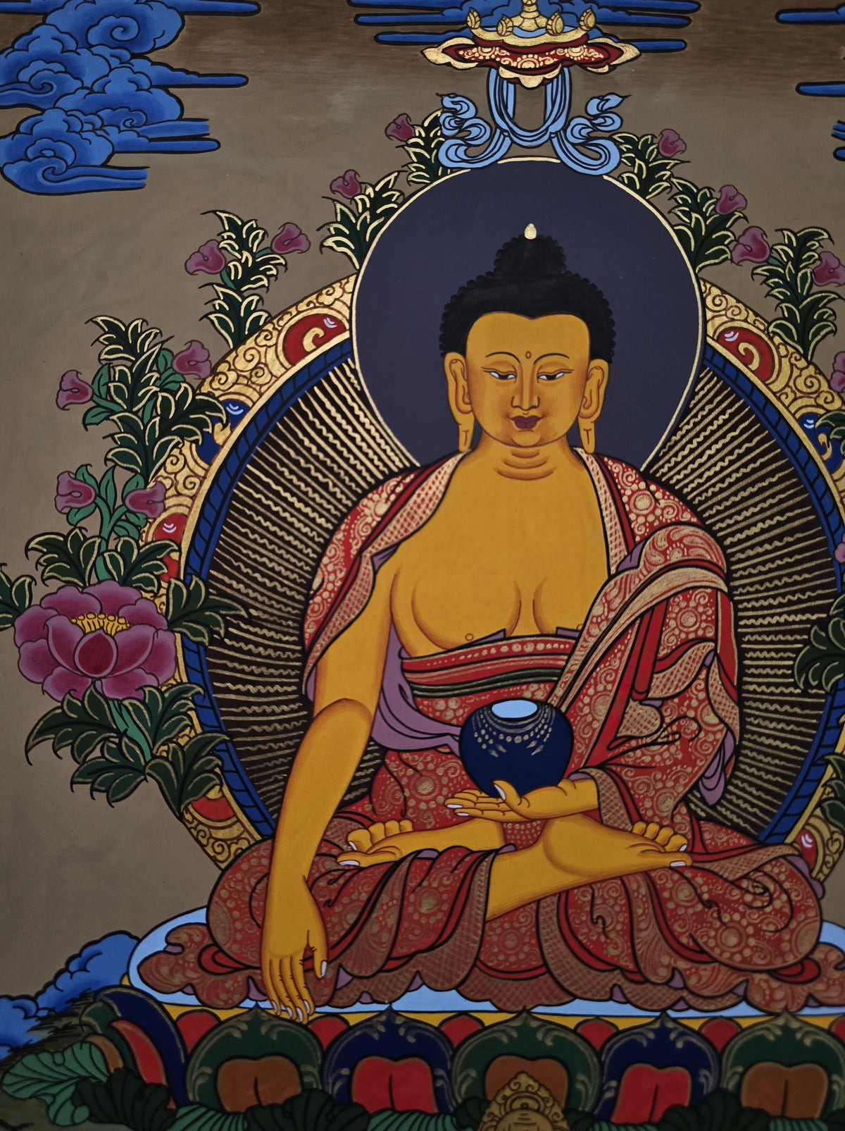 Shakyamuni Buddha Thangka – Hand-Painted Tibetan Buddhist Art | Meditation, Wisdom & Peace Wall Decor
