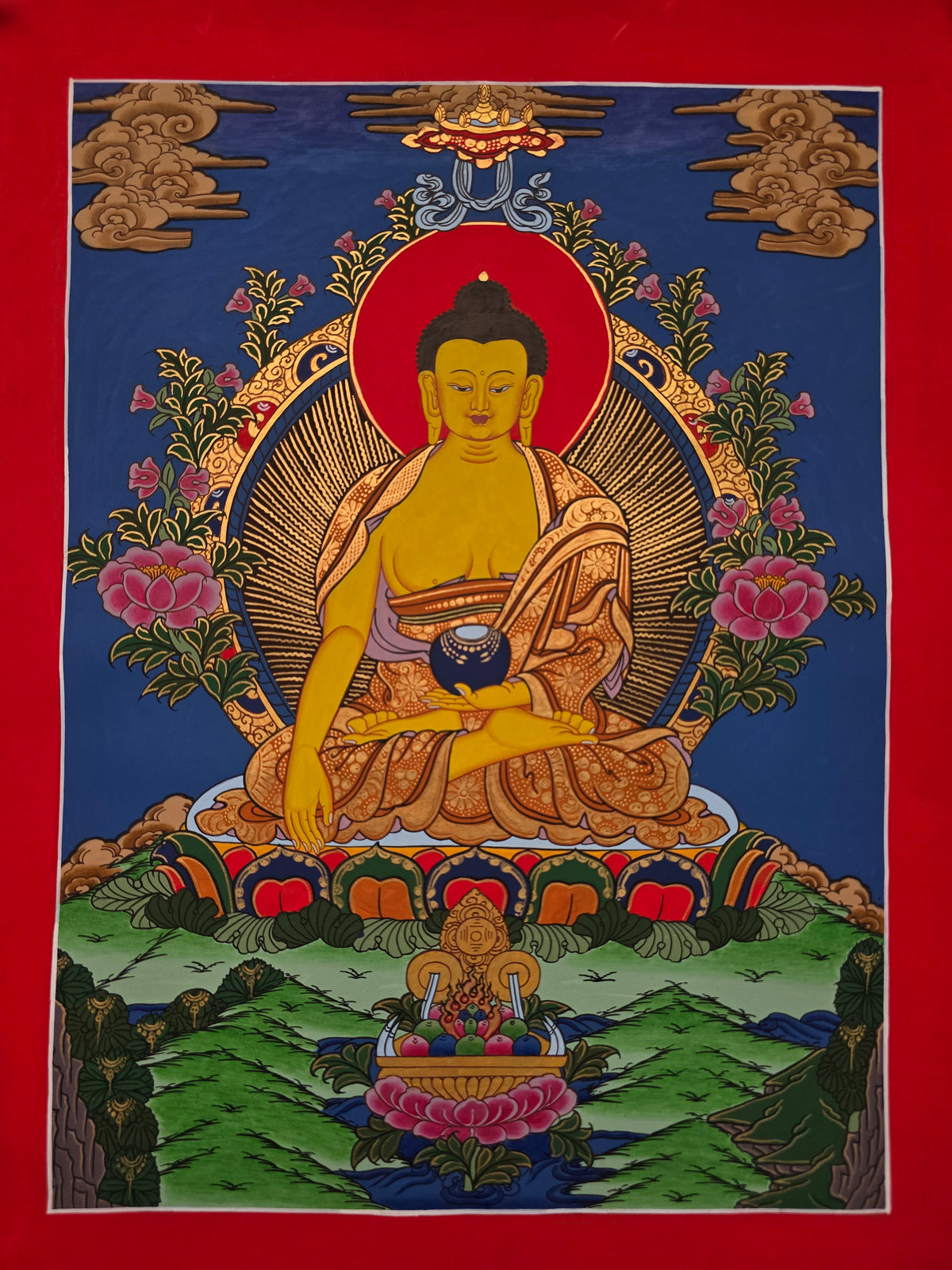 Shakyamuni Buddha Thangka – Hand-Painted Tibetan Buddhist Art | Meditation, Wisdom & Peace Wall Decor