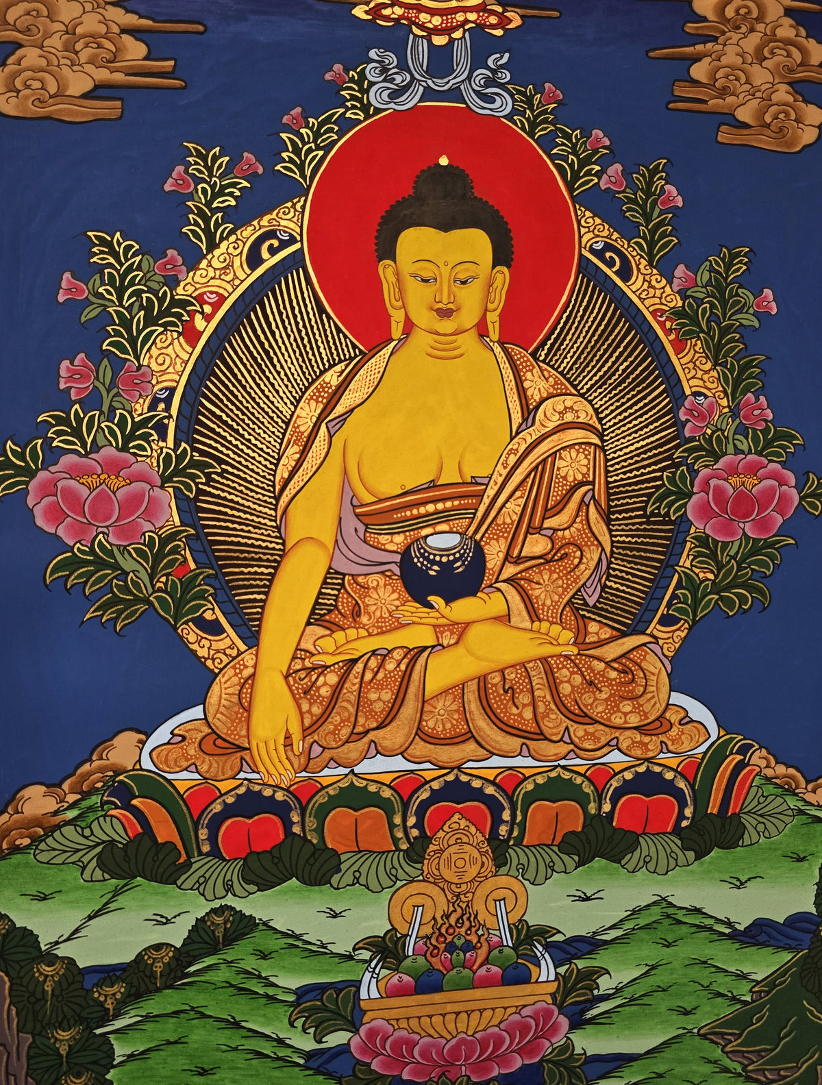 Shakyamuni Buddha Thangka – Hand-Painted Tibetan Buddhist Art | Meditation, Wisdom & Peace Wall Decor