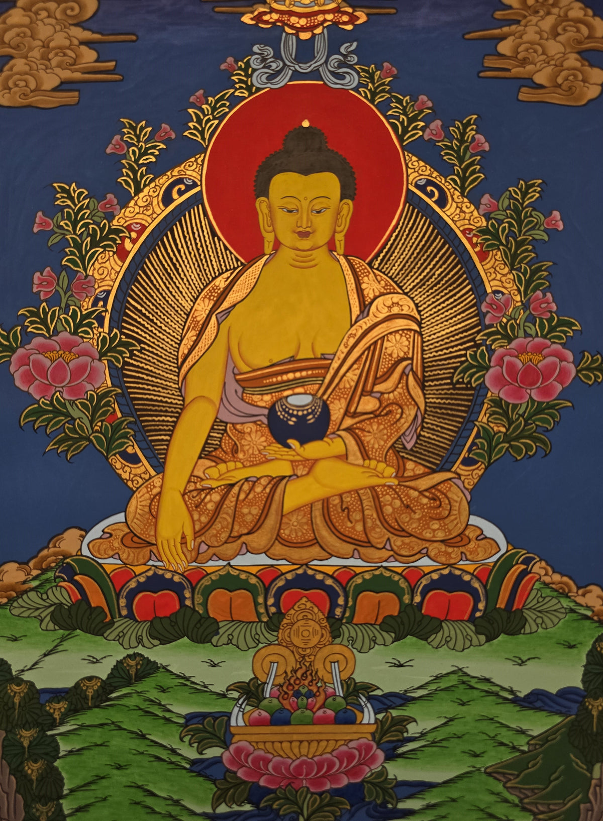 Shakyamuni Buddha Thangka – Hand-Painted Tibetan Buddhist Art | Meditation, Wisdom & Peace Wall Decor