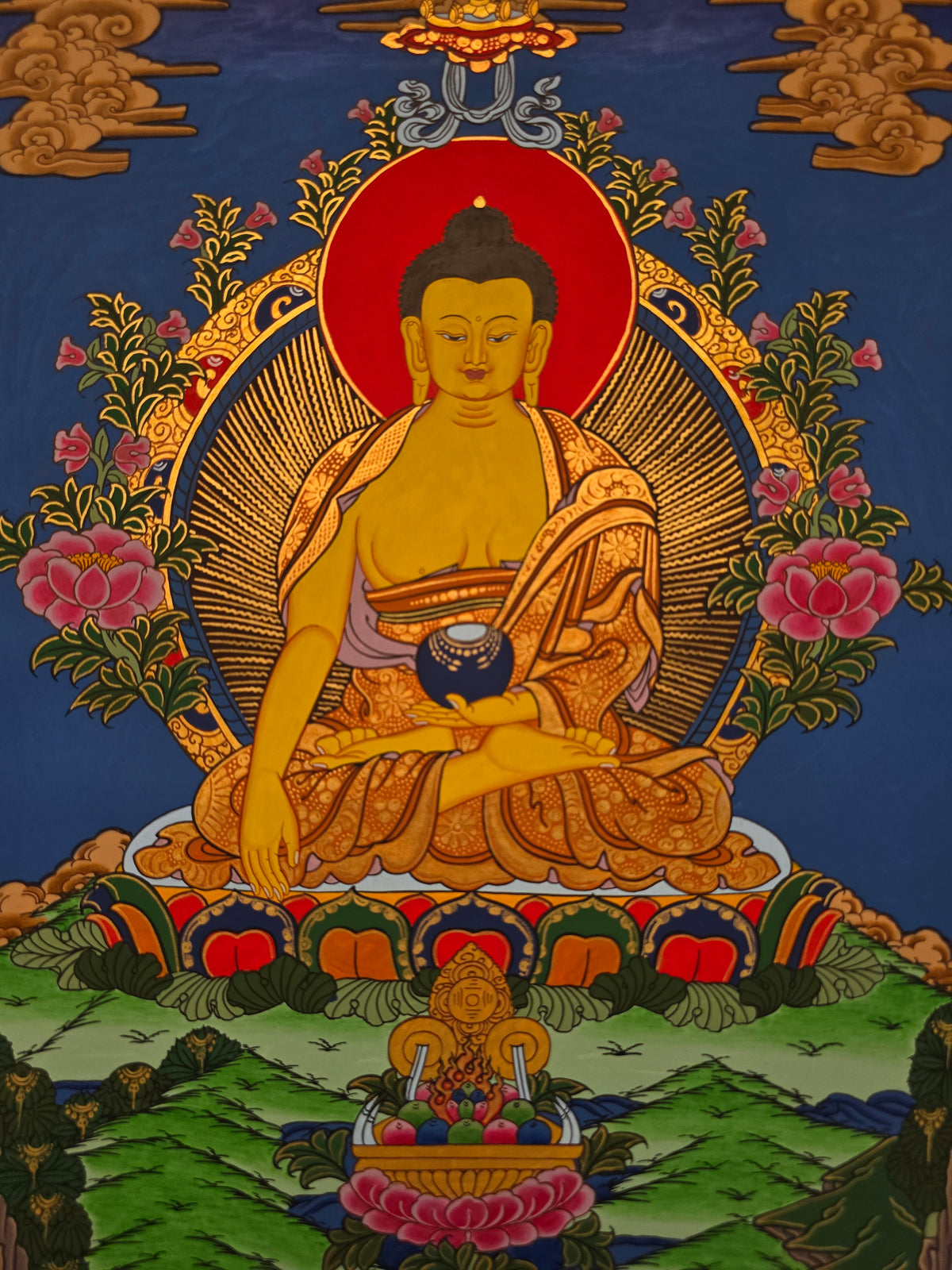 Shakyamuni Buddha Thangka – Hand-Painted Tibetan Buddhist Art | Meditation, Wisdom & Peace Wall Decor