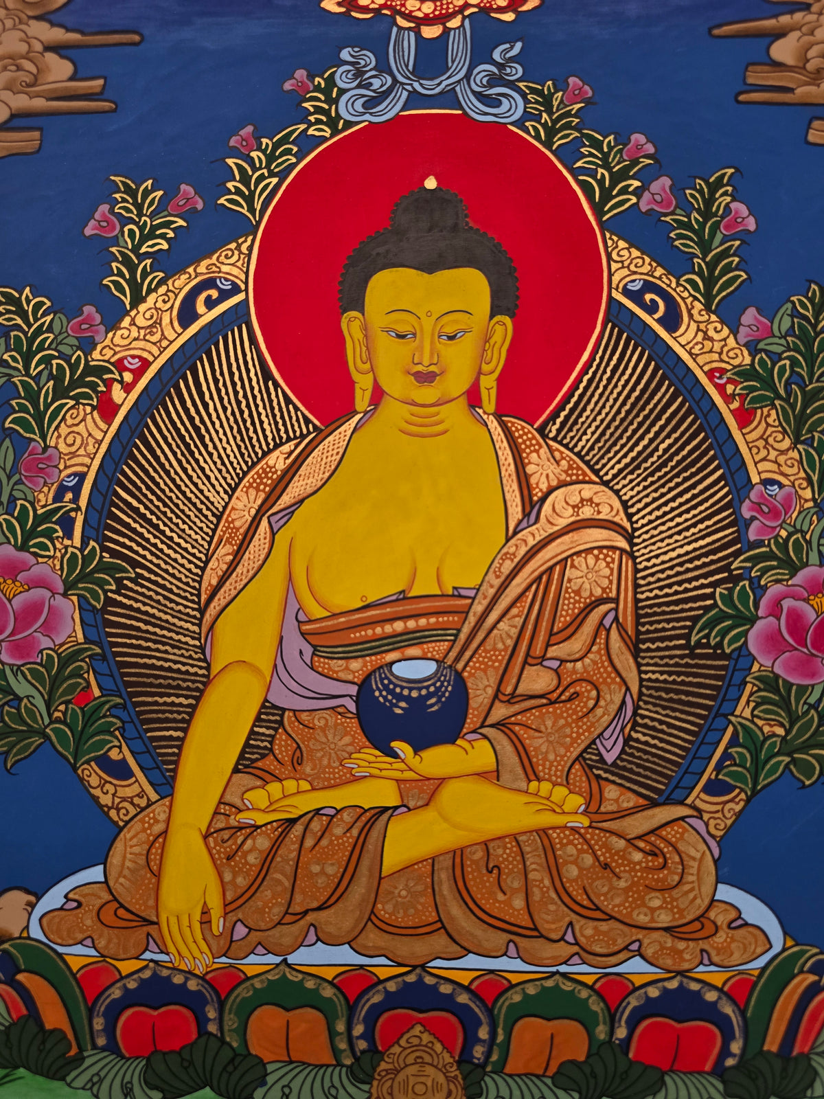 Shakyamuni Buddha Thangka – Hand-Painted Tibetan Buddhist Art | Meditation, Wisdom & Peace Wall Decor