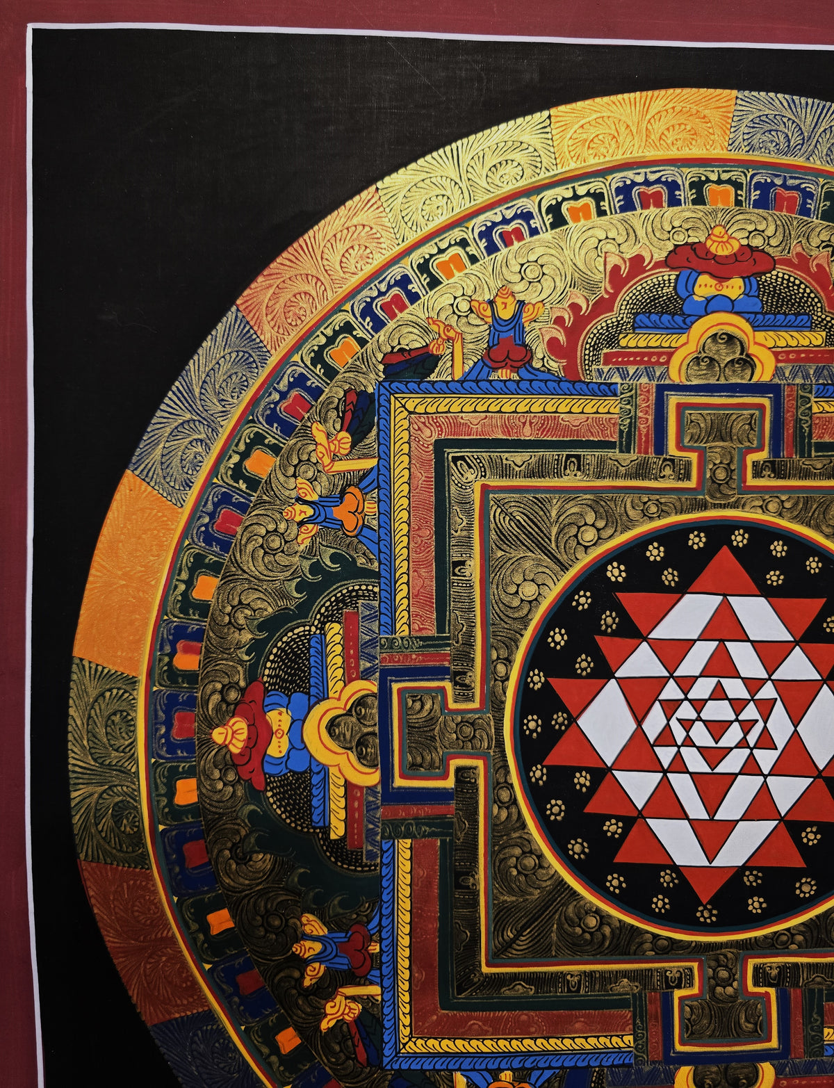 Original Hand-Painted Shree Yantra  Mandala Thangka
