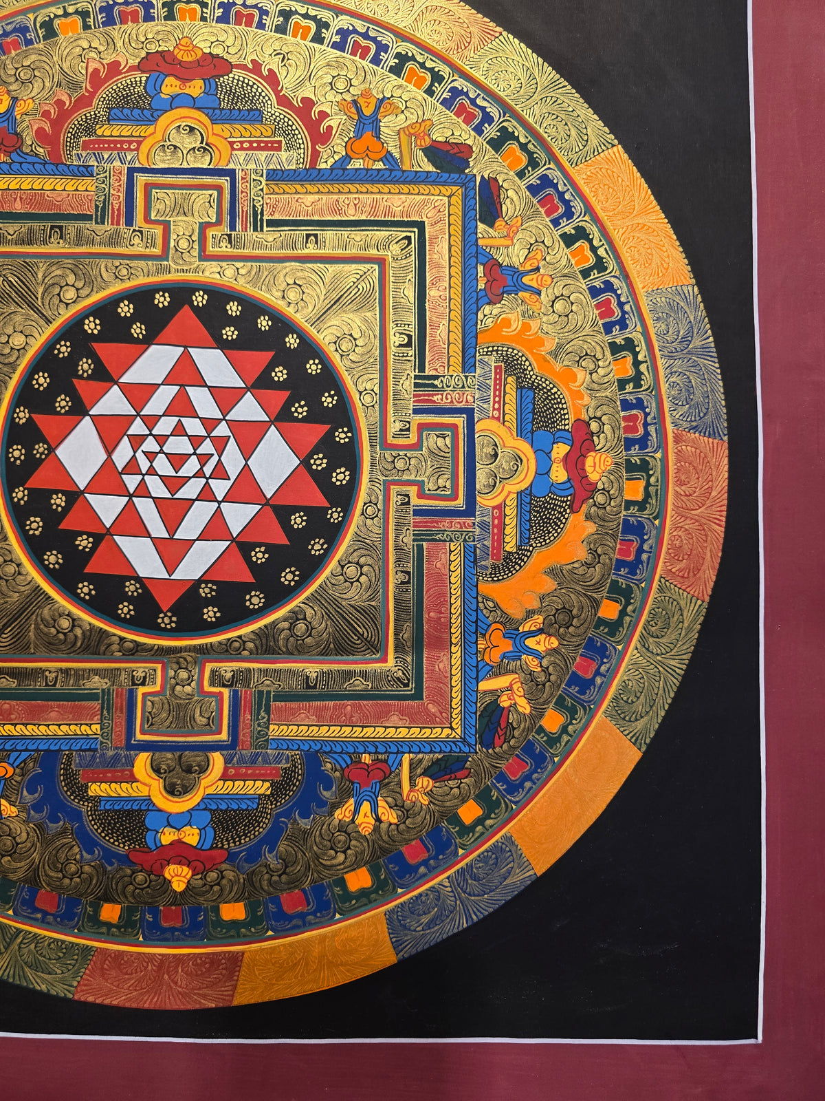 Original Hand-Painted Shree Yantra  Mandala Thangka