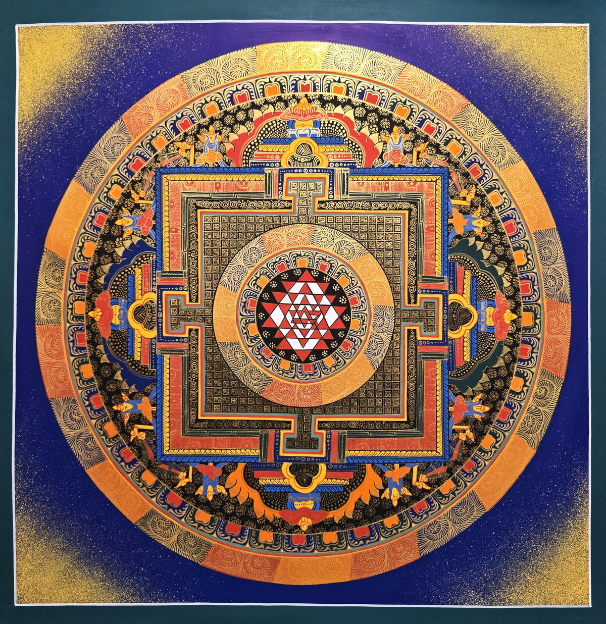 Original Hand-Painted Om Mani Padme Hum  Mandala Thangka