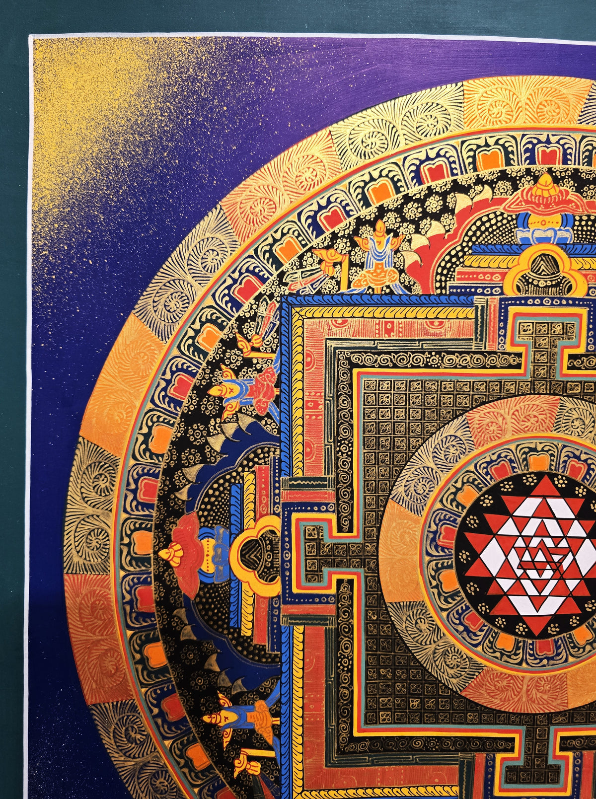 Original Hand-Painted Om Mani Padme Hum  Mandala Thangka