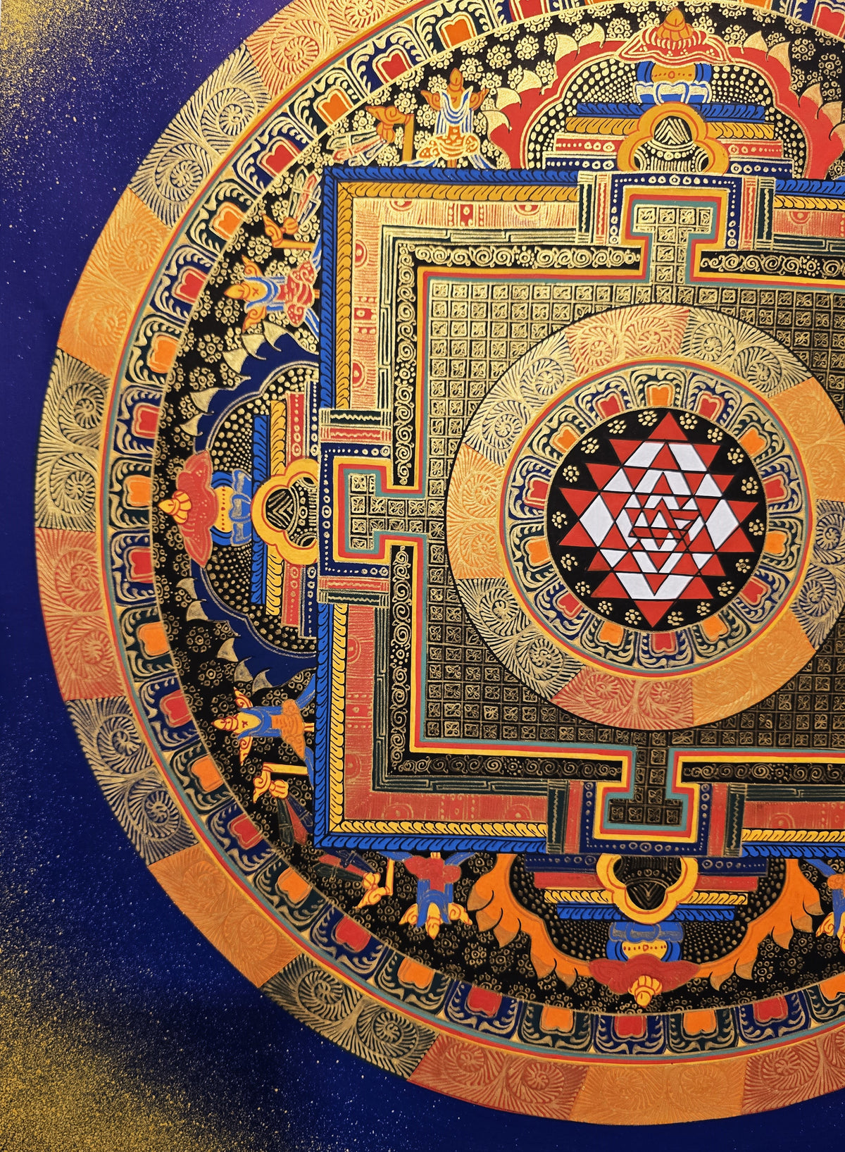 Original Hand-Painted Om Mani Padme Hum  Mandala Thangka
