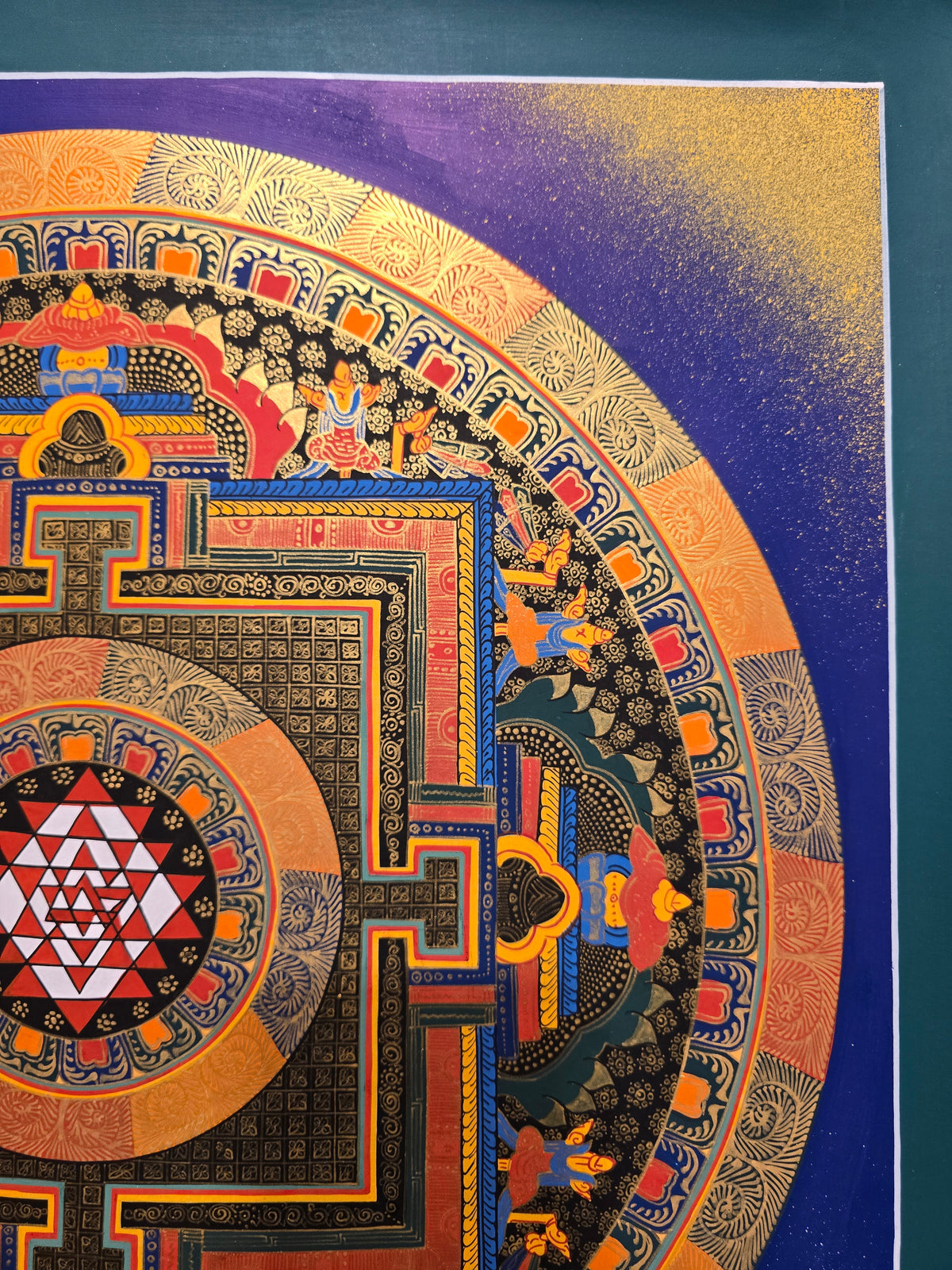 Original Hand-Painted Om Mani Padme Hum  Mandala Thangka