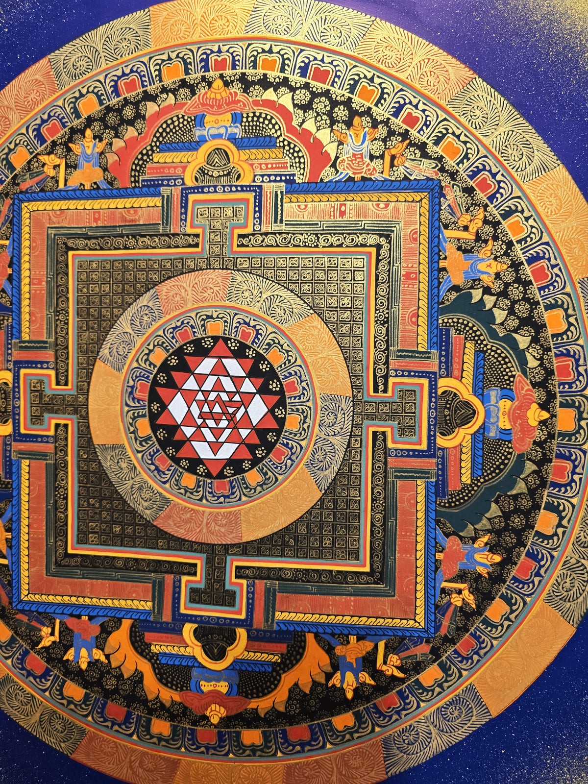 Original Hand-Painted Om Mani Padme Hum  Mandala Thangka