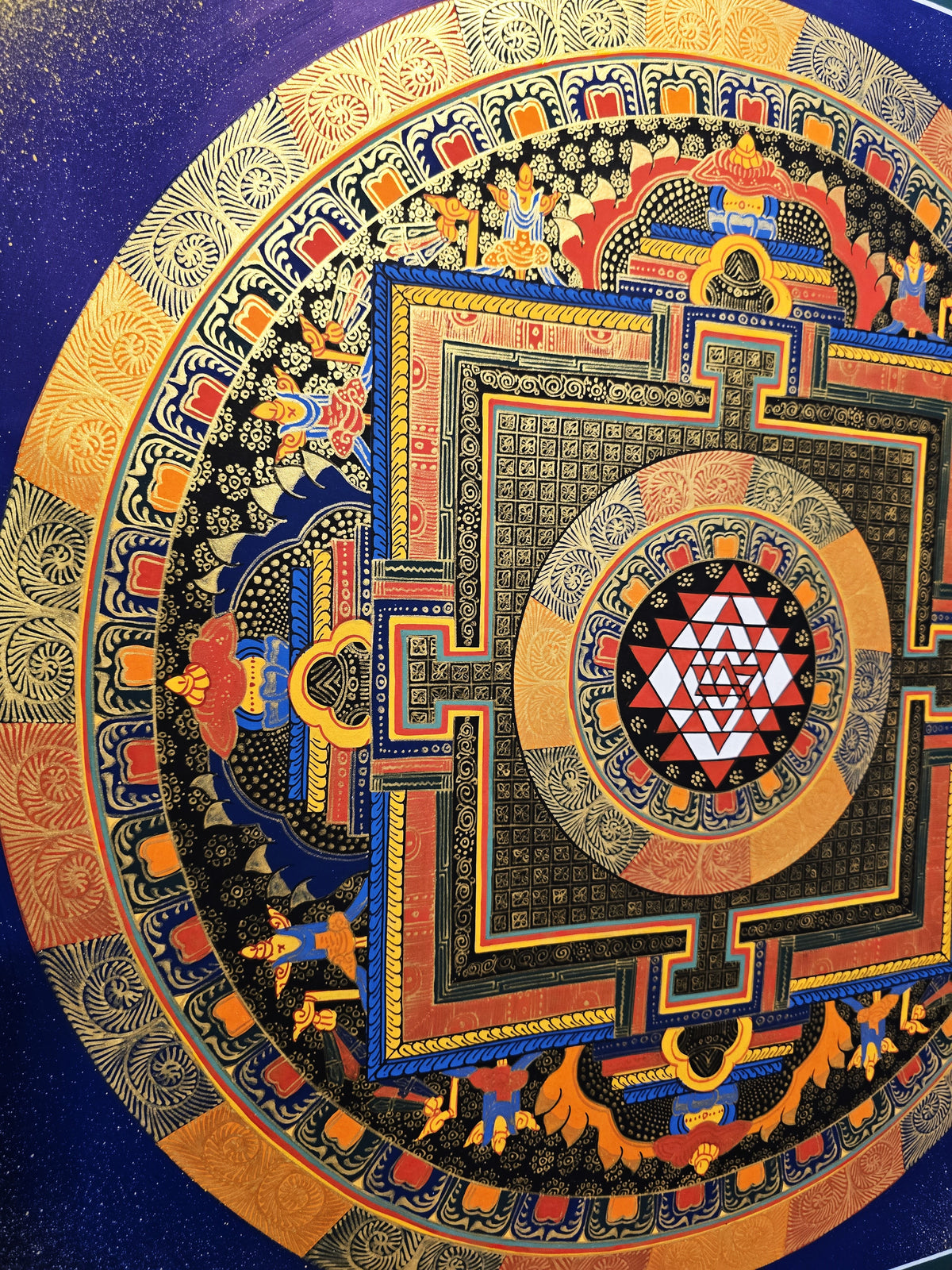 Original Hand-Painted Om Mani Padme Hum  Mandala Thangka