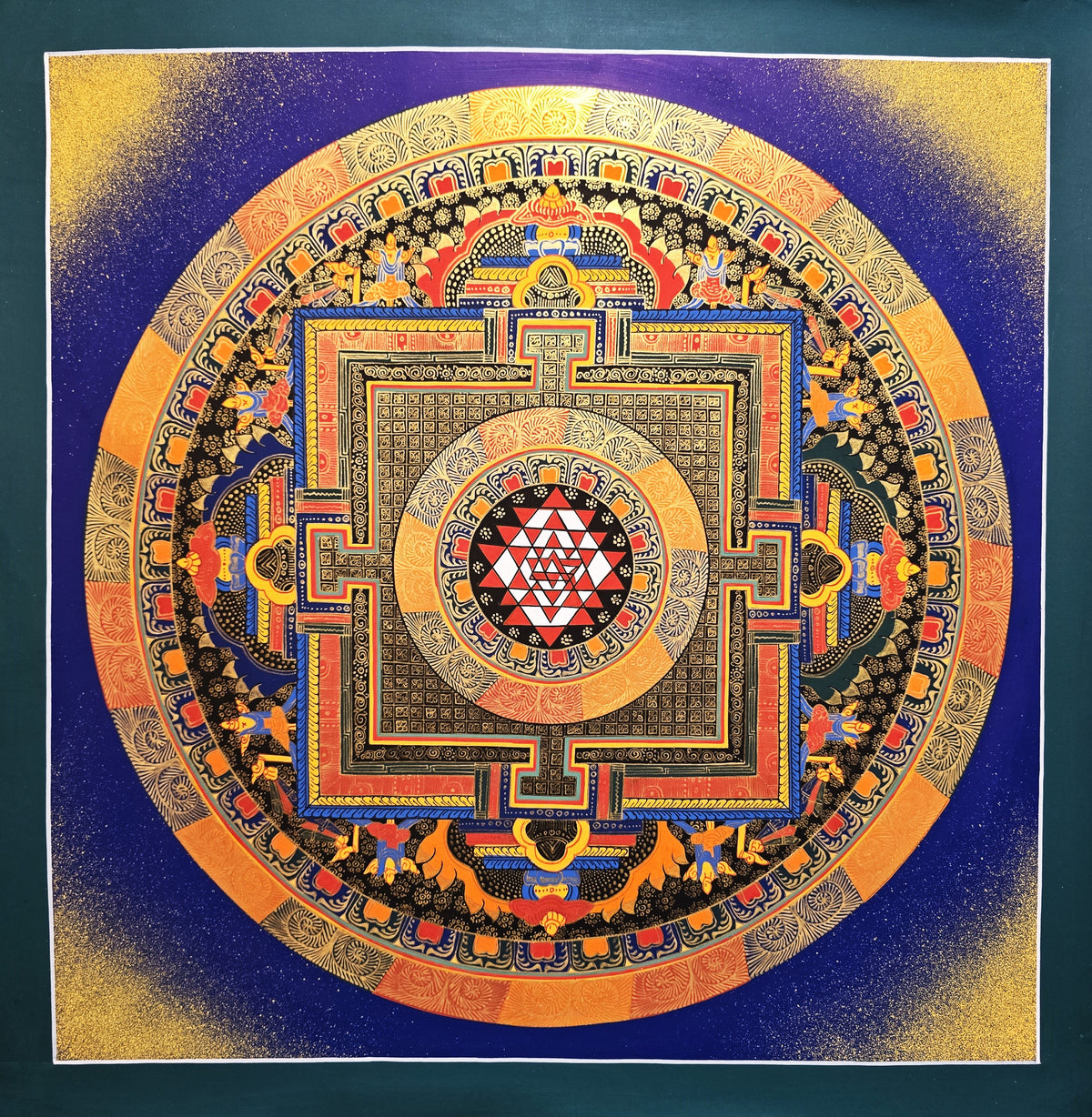 Original Hand-Painted Shree Yantra  Mandala Thangka