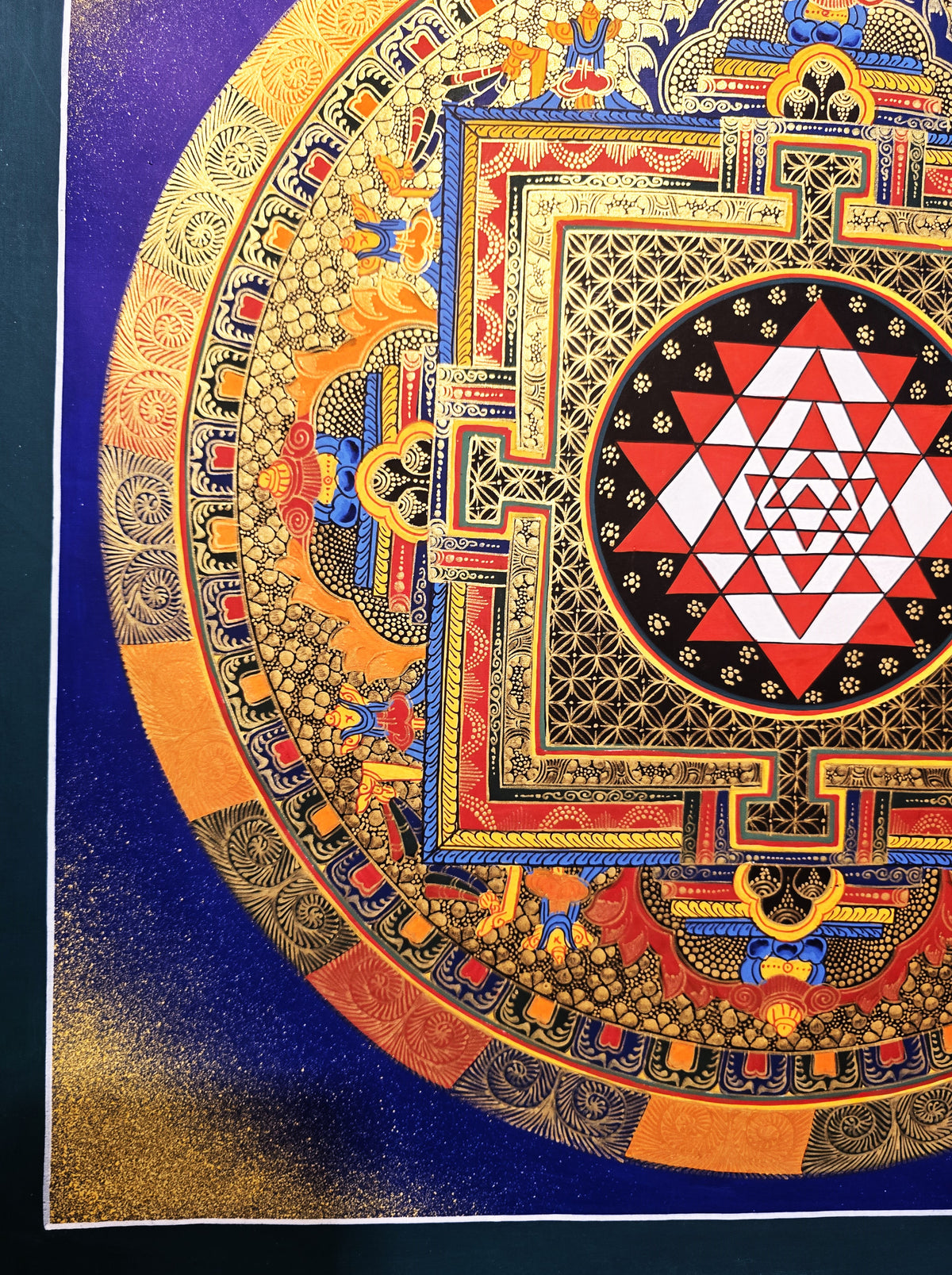 Original Hand-Painted Shree Yantra  Mandala Thangka