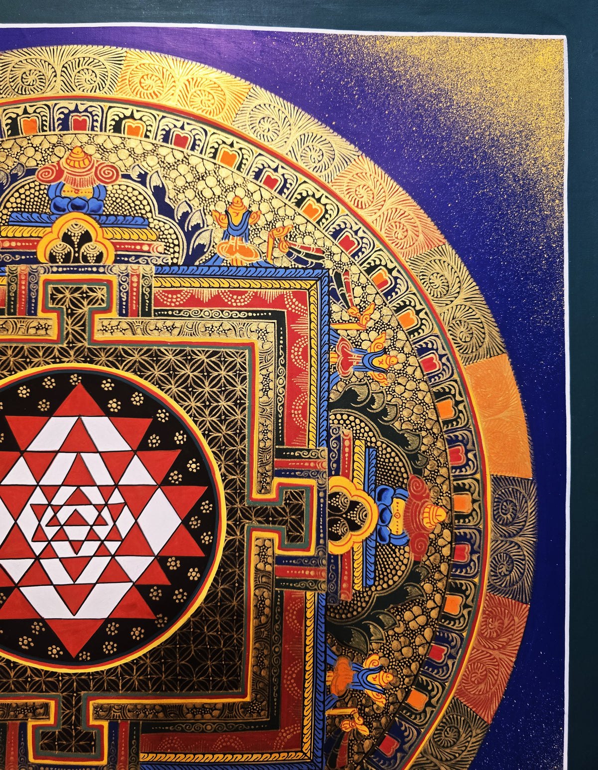 Original Hand-Painted Shree Yantra  Mandala Thangka