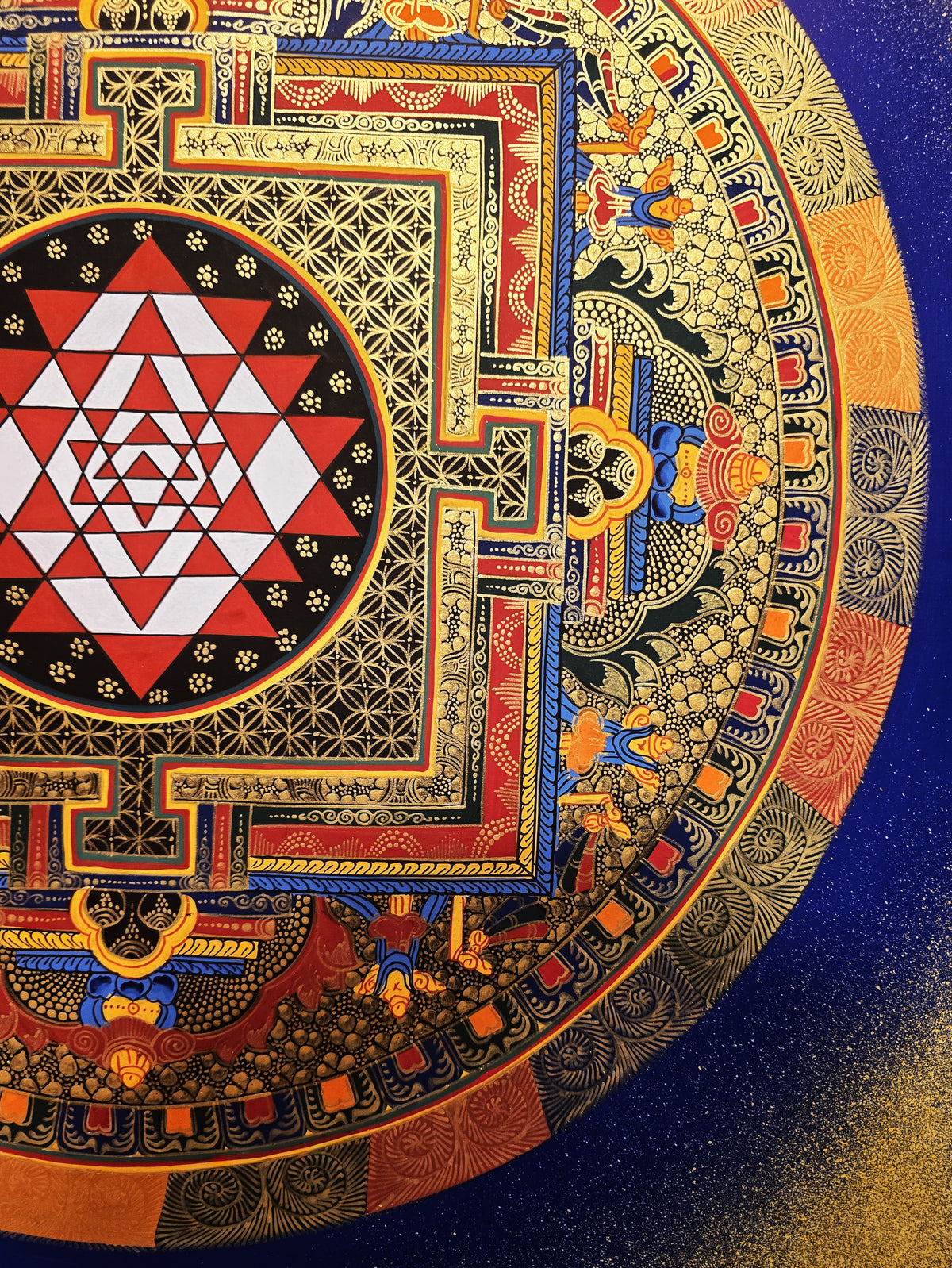 Original Hand-Painted Shree Yantra  Mandala Thangka