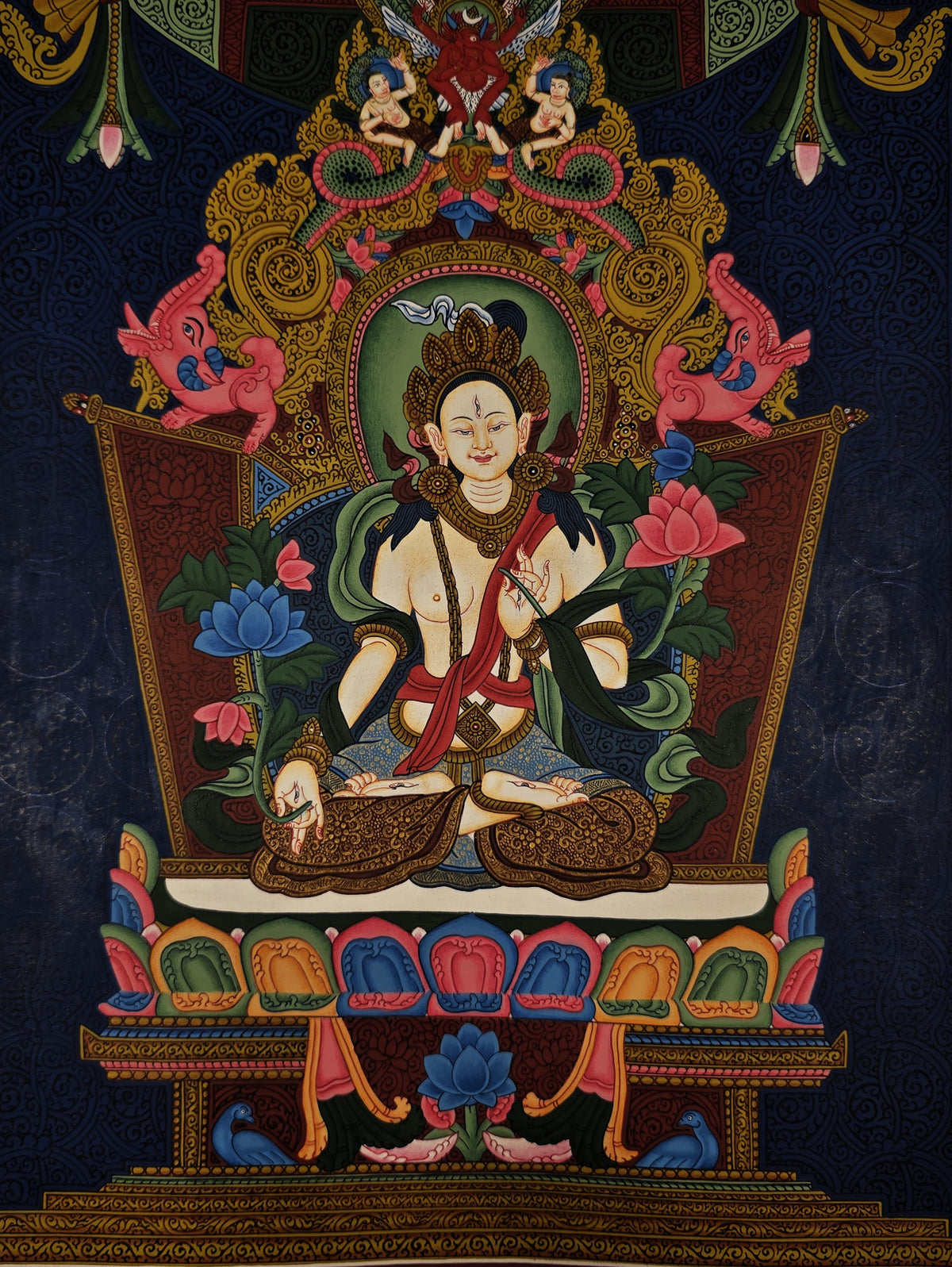 White Tara Thangka – Hand-Painted Tibetan Buddhist Art | Meditation & Protection Wall Decor