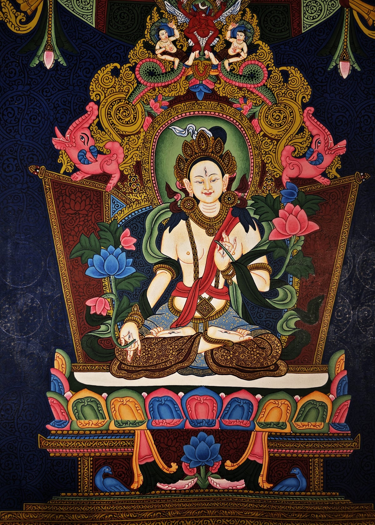 White Tara Thangka – Hand-Painted Tibetan Buddhist Art | Meditation & Protection Wall Decor