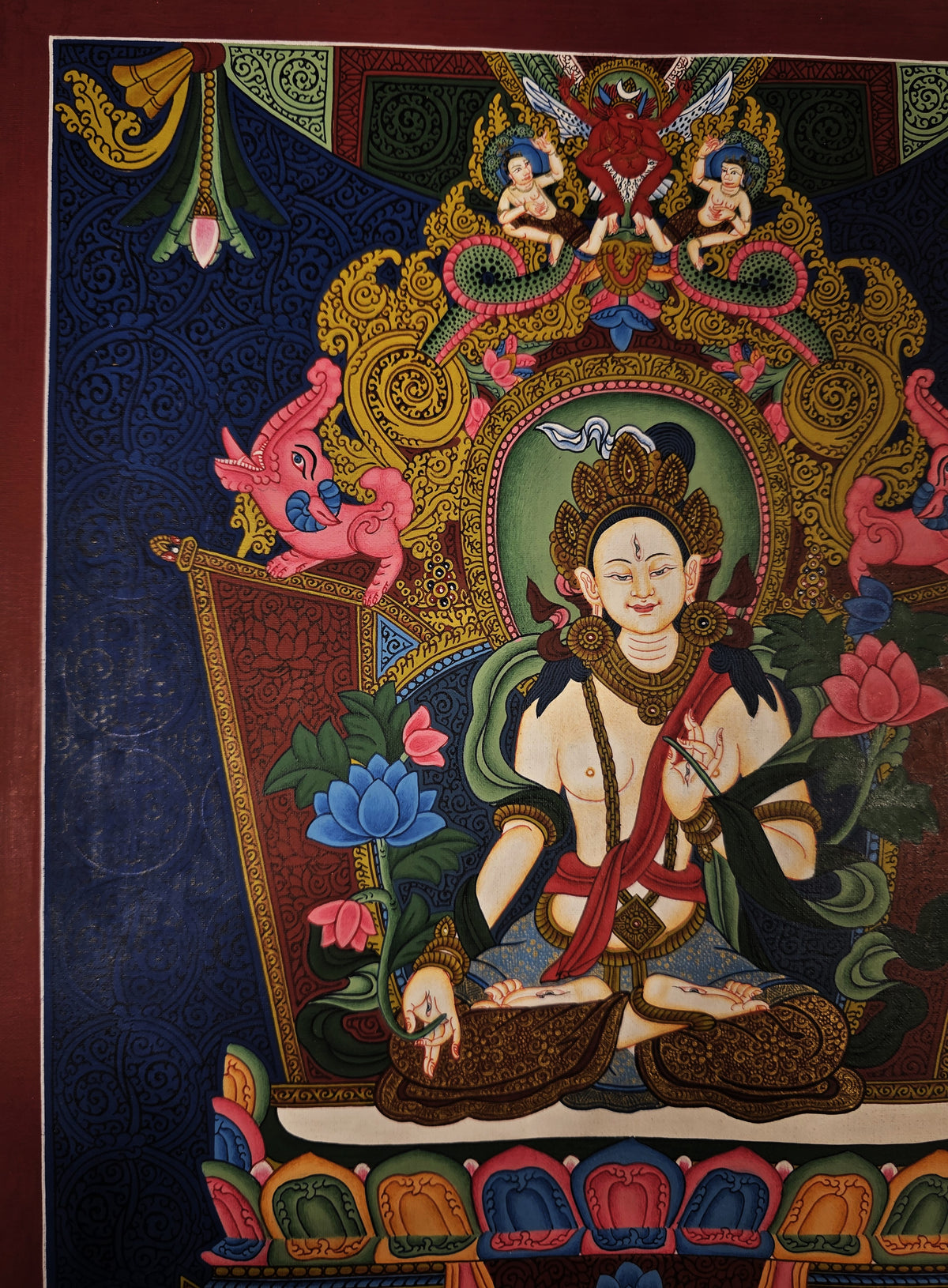 White Tara Thangka – Hand-Painted Tibetan Buddhist Art | Meditation & Protection Wall Decor