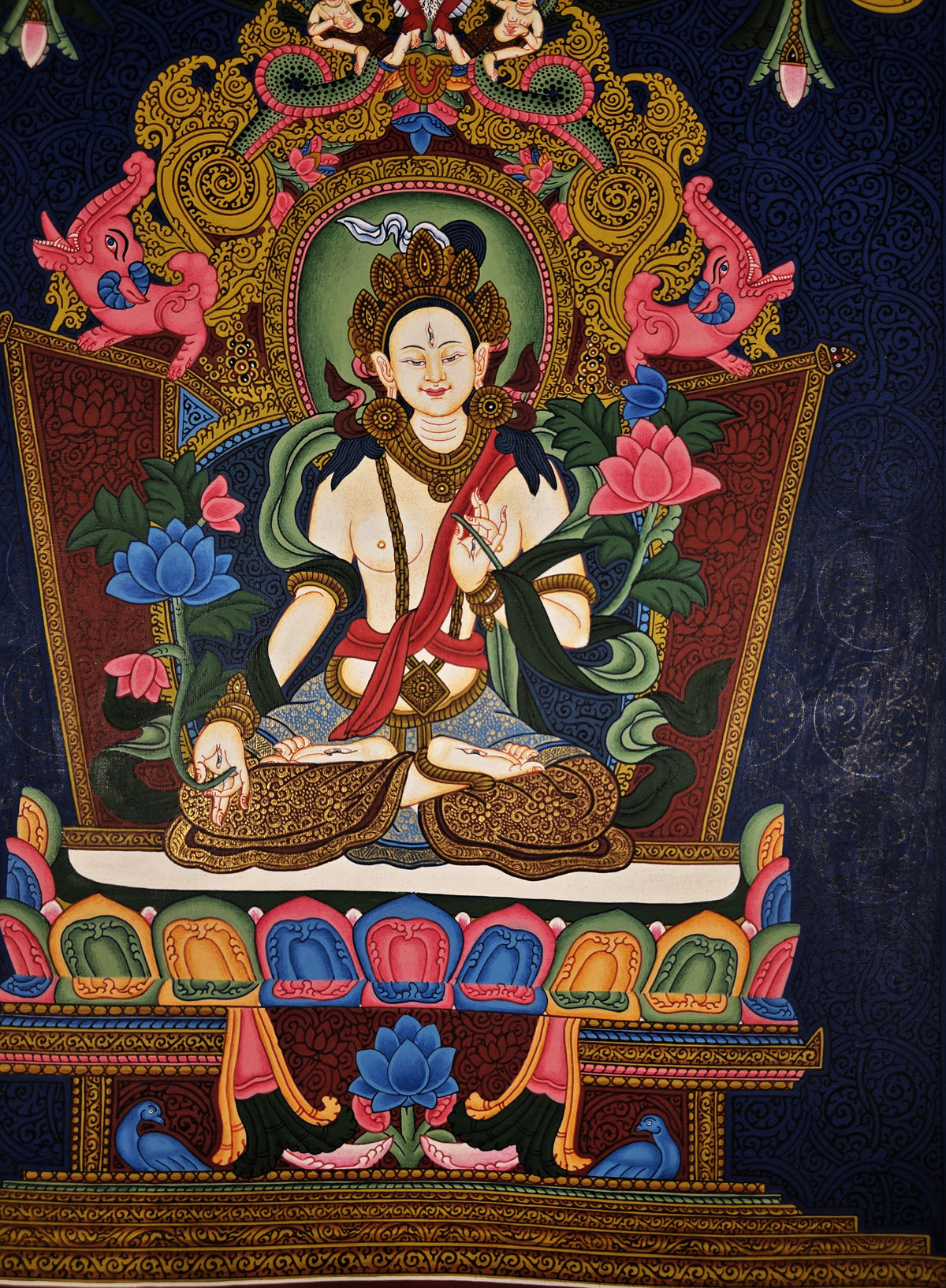 White Tara Thangka – Hand-Painted Tibetan Buddhist Art | Meditation & Protection Wall Decor