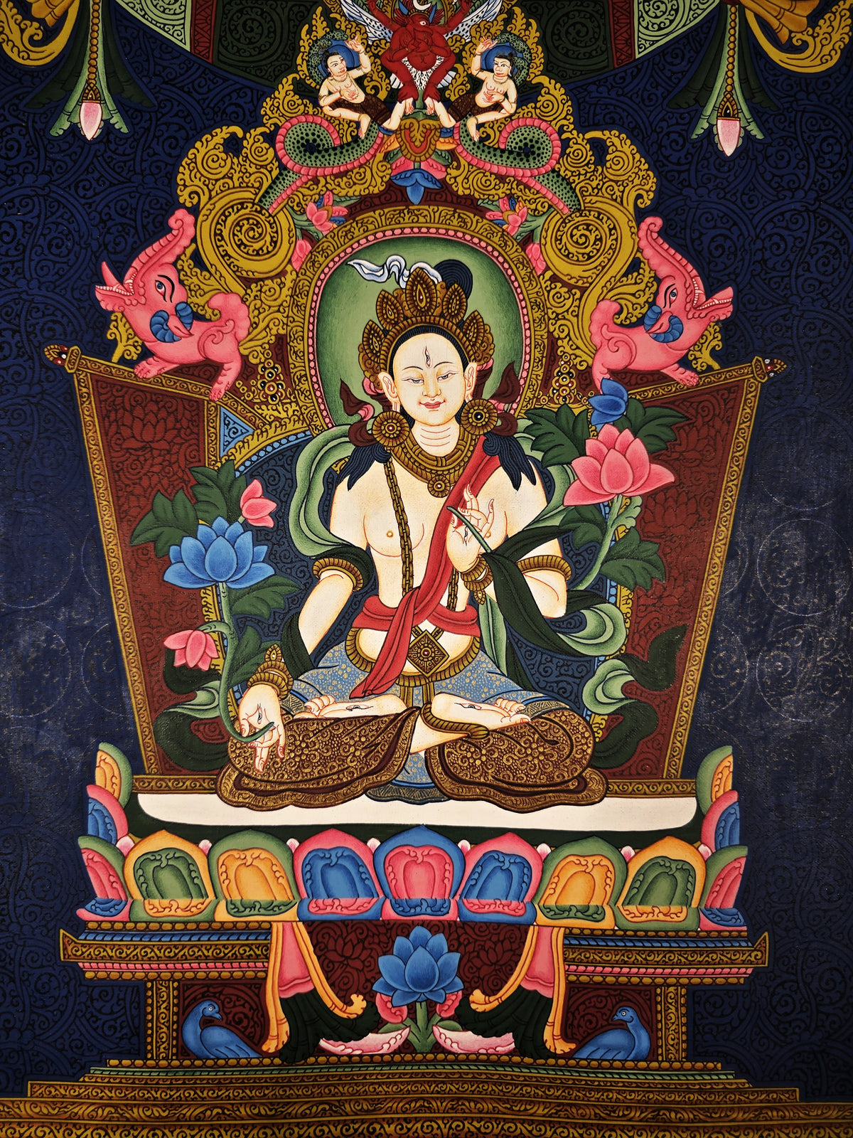 White Tara Thangka – Hand-Painted Tibetan Buddhist Art | Meditation & Protection Wall Decor