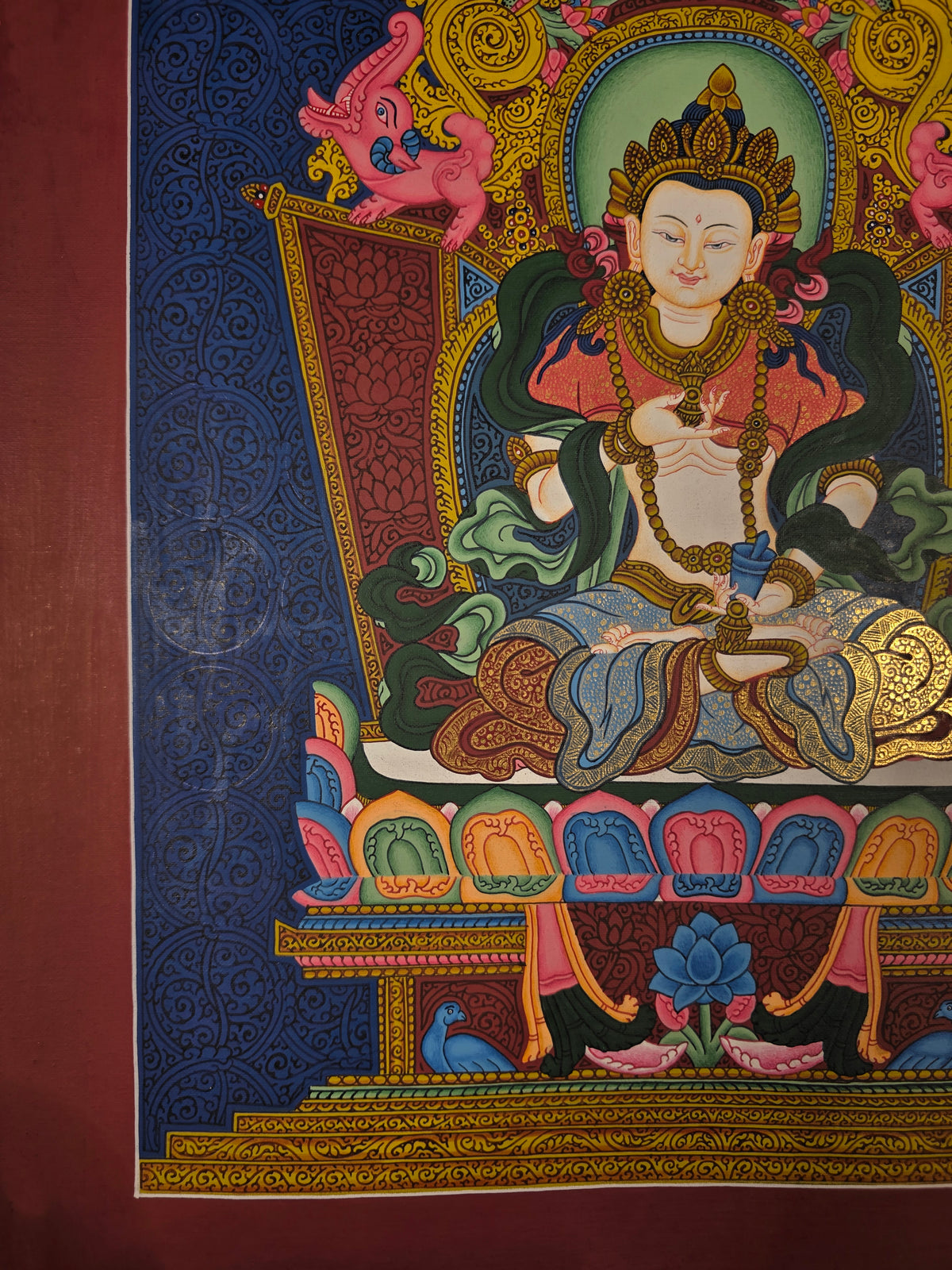 Vajrasattva Thangka – Hand-Painted Tibetan Buddhist Art | Meditation & Protection Wall Decor