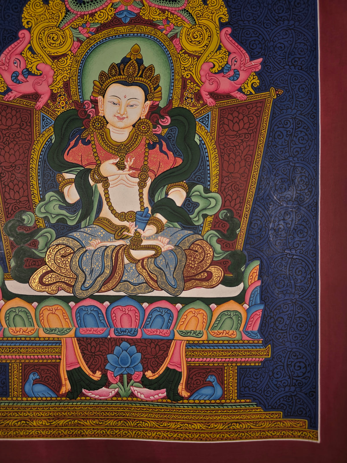 Vajrasattva Thangka – Hand-Painted Tibetan Buddhist Art | Meditation & Protection Wall Decor