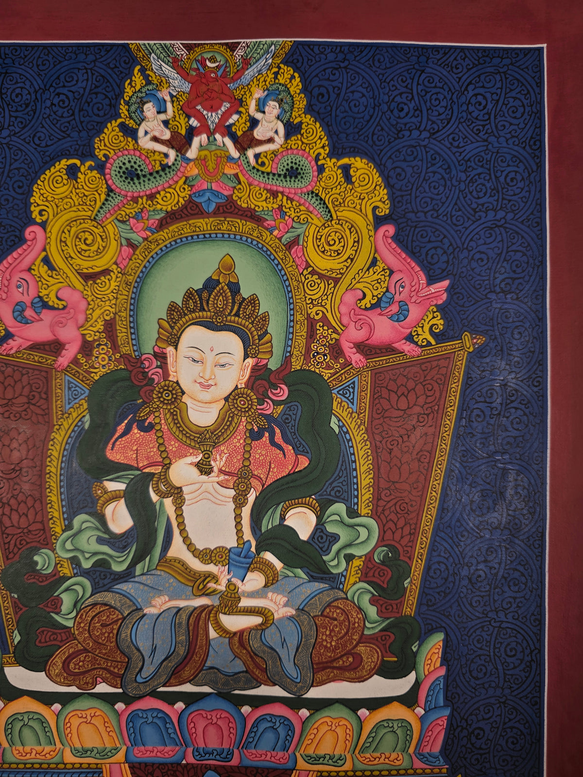 Vajrasattva Thangka – Hand-Painted Tibetan Buddhist Art | Meditation & Protection Wall Decor
