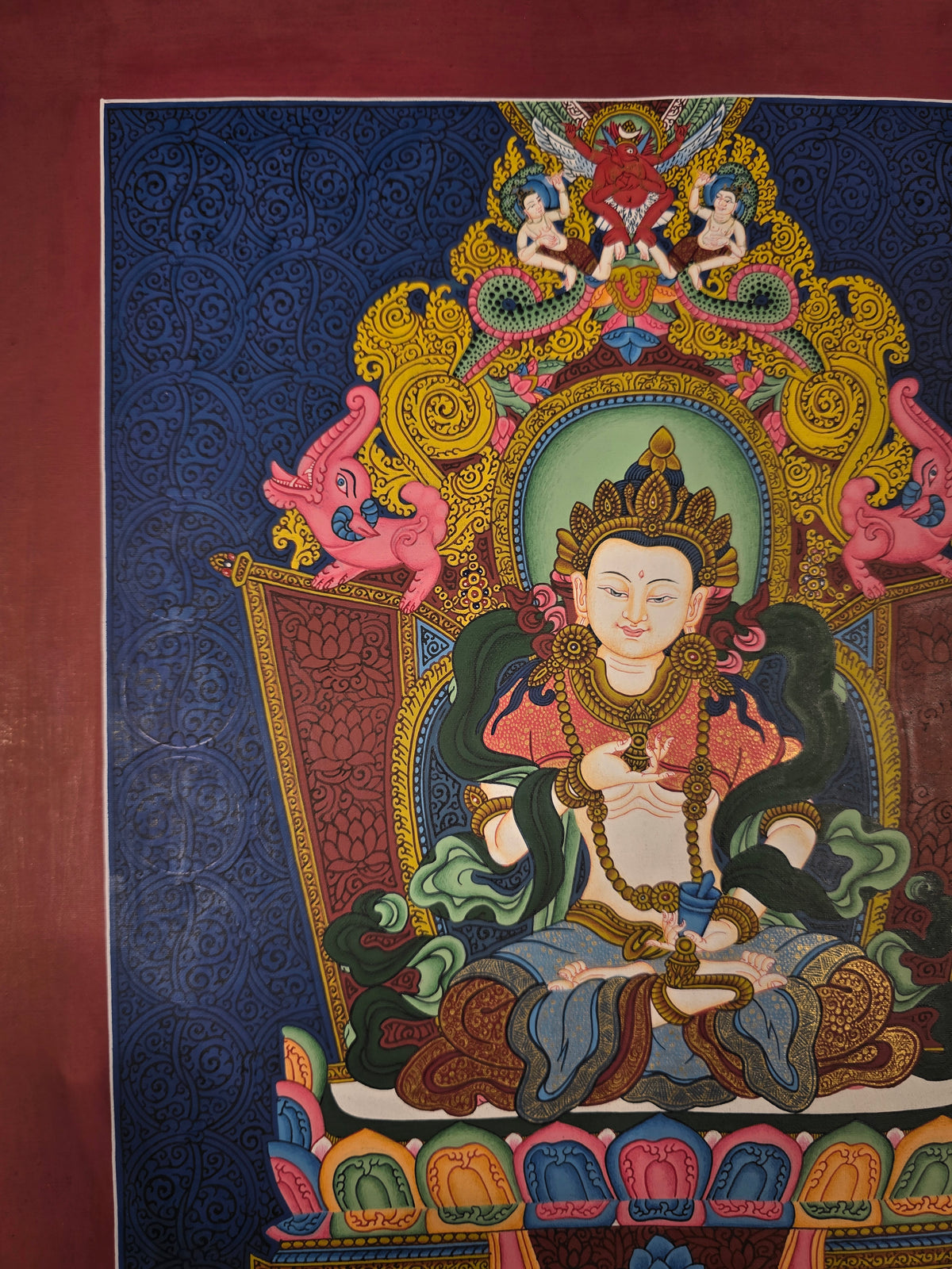 Vajrasattva Thangka – Hand-Painted Tibetan Buddhist Art | Meditation & Protection Wall Decor