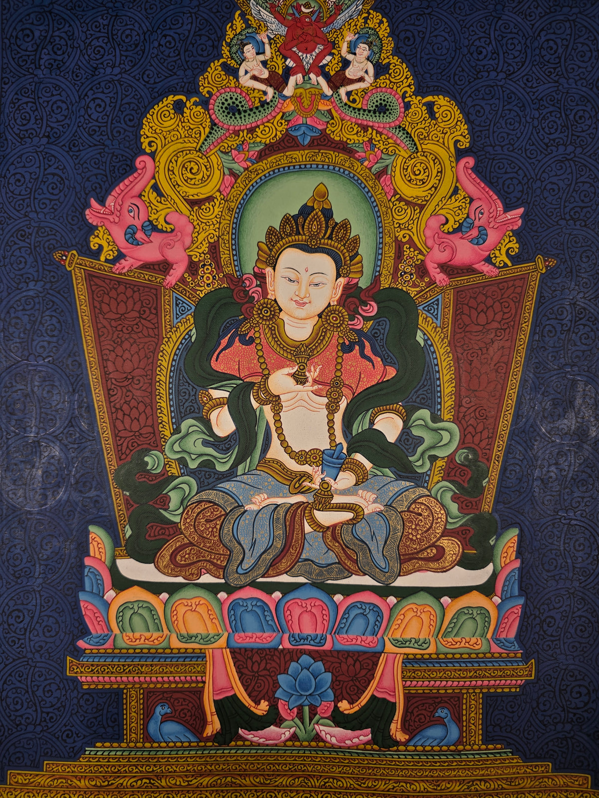 Vajrasattva Thangka – Hand-Painted Tibetan Buddhist Art | Meditation & Protection Wall Decor