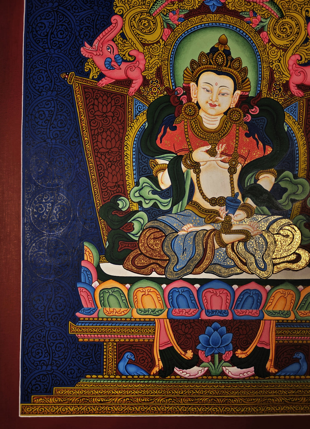 Vajrasattva Thangka – Hand-Painted Tibetan Buddhist Art | Meditation & Protection Wall Decor