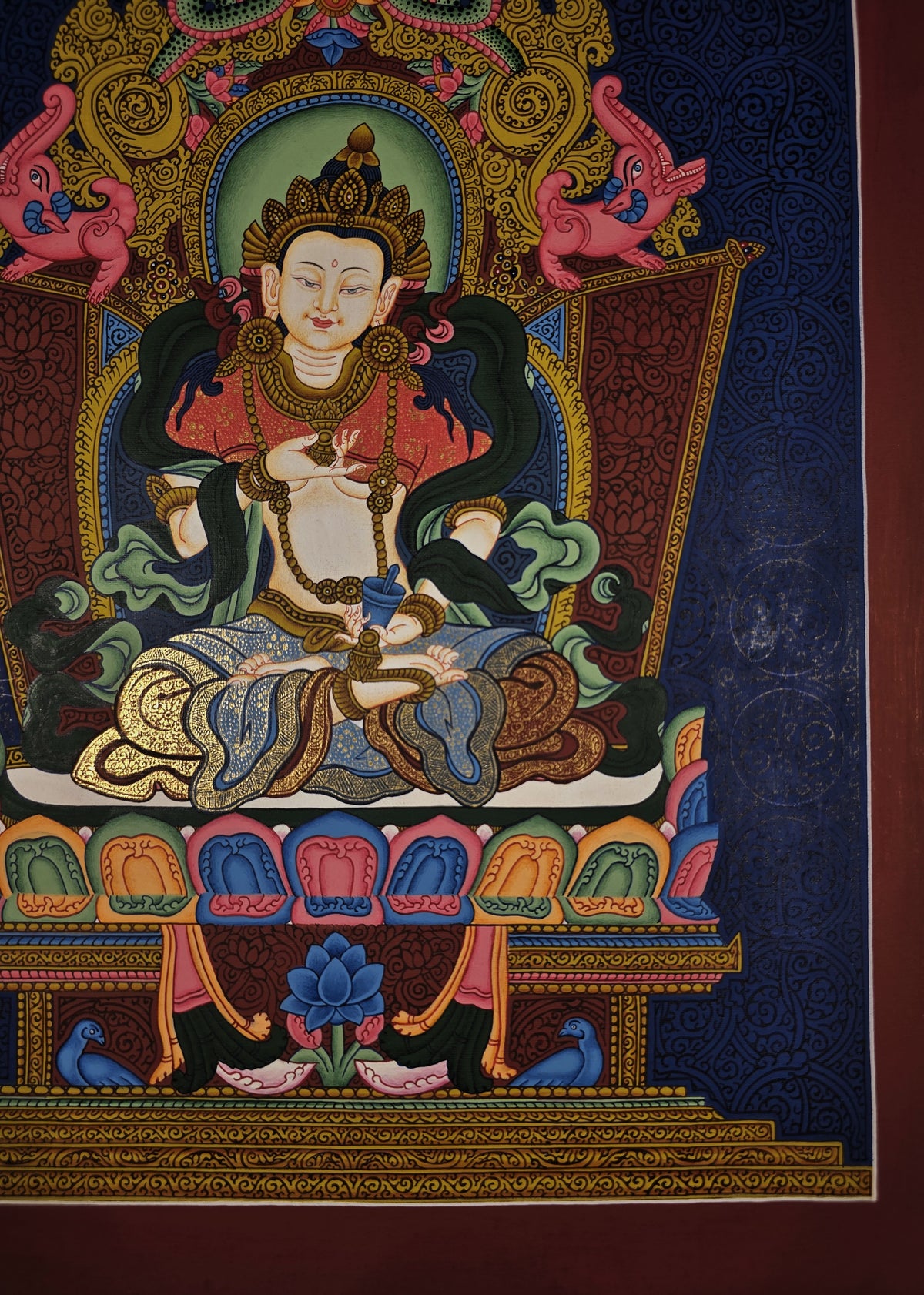 Vajrasattva Thangka – Hand-Painted Tibetan Buddhist Art | Meditation & Protection Wall Decor