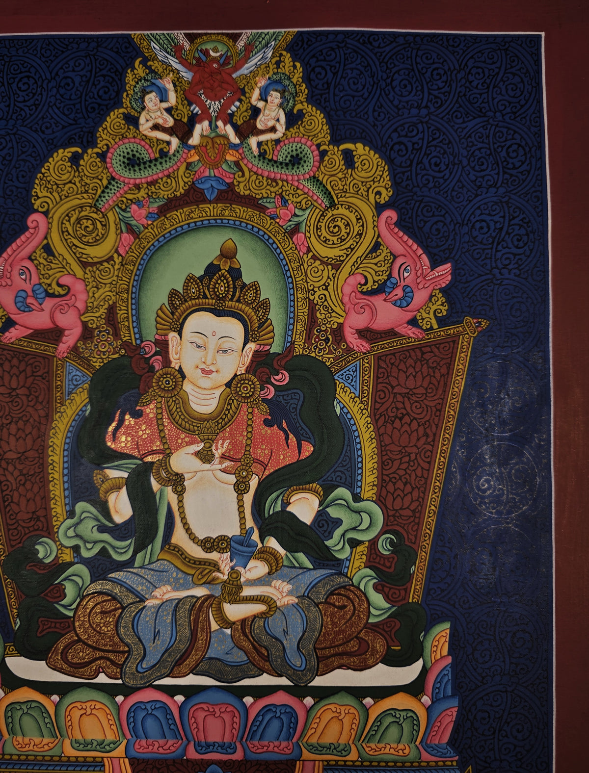 Vajrasattva Thangka – Hand-Painted Tibetan Buddhist Art | Meditation & Protection Wall Decor