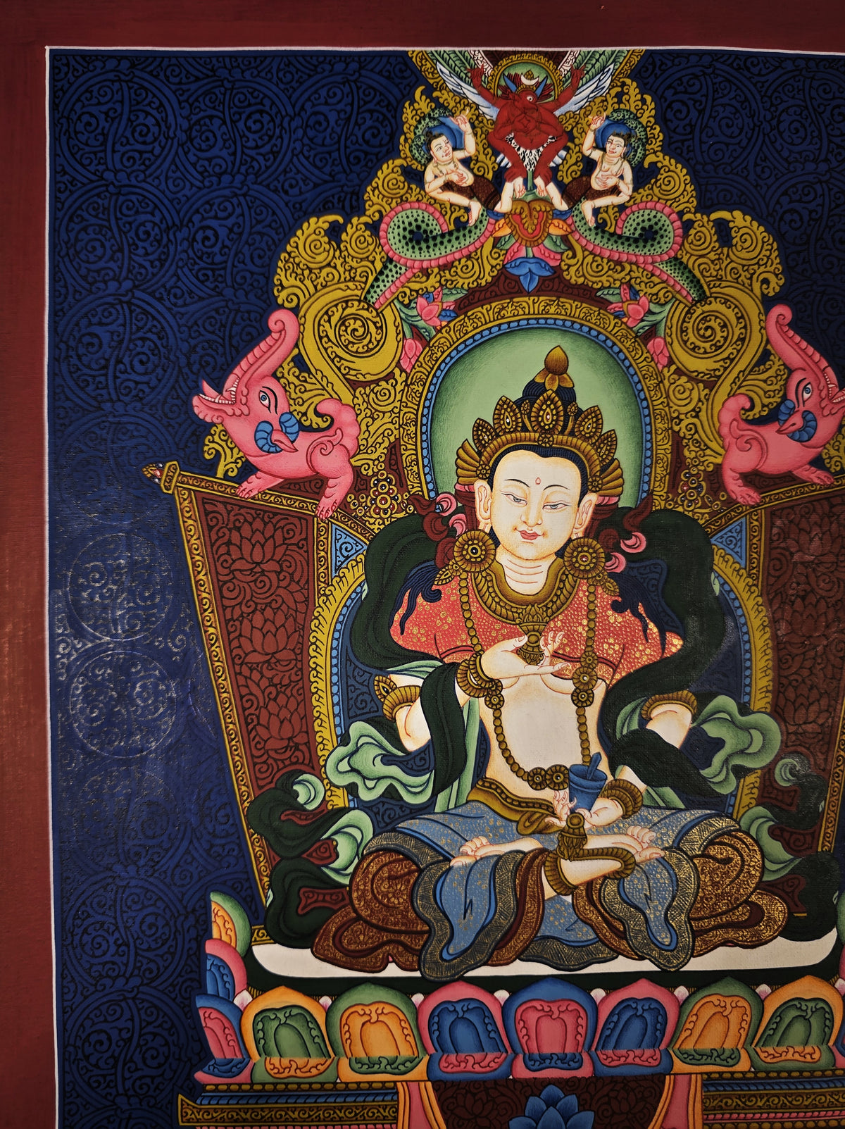 Vajrasattva Thangka – Hand-Painted Tibetan Buddhist Art | Meditation & Protection Wall Decor