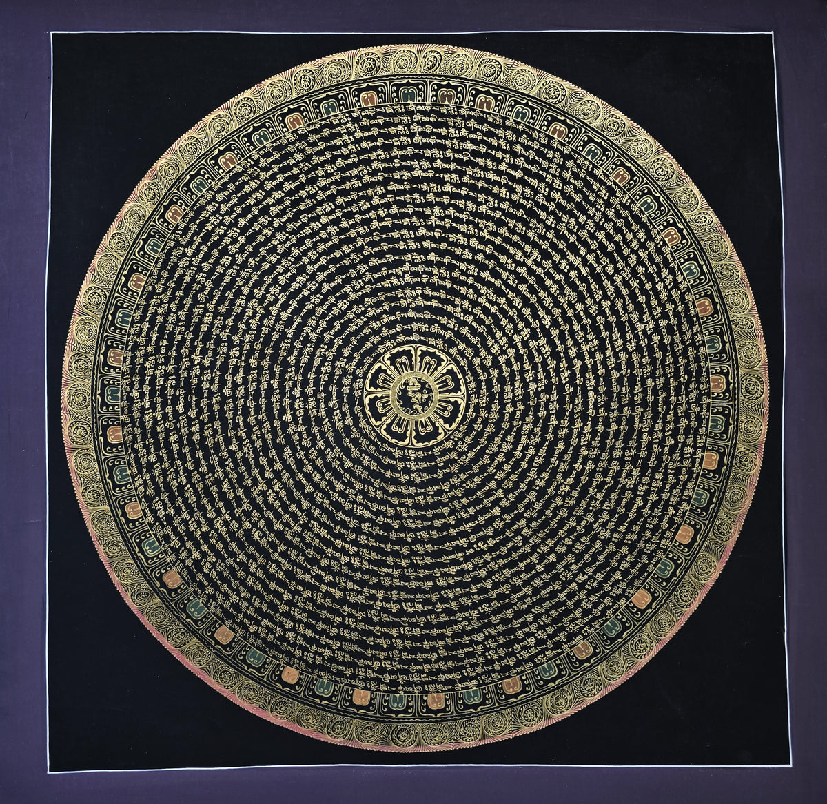 Original 1000 lokeshwor Mantra Mandala Hand-Painted Thangka Painting