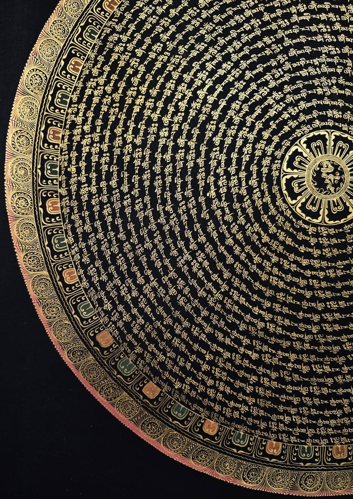 Original 1000 lokeshwor Mantra Mandala Hand-Painted Thangka Painting