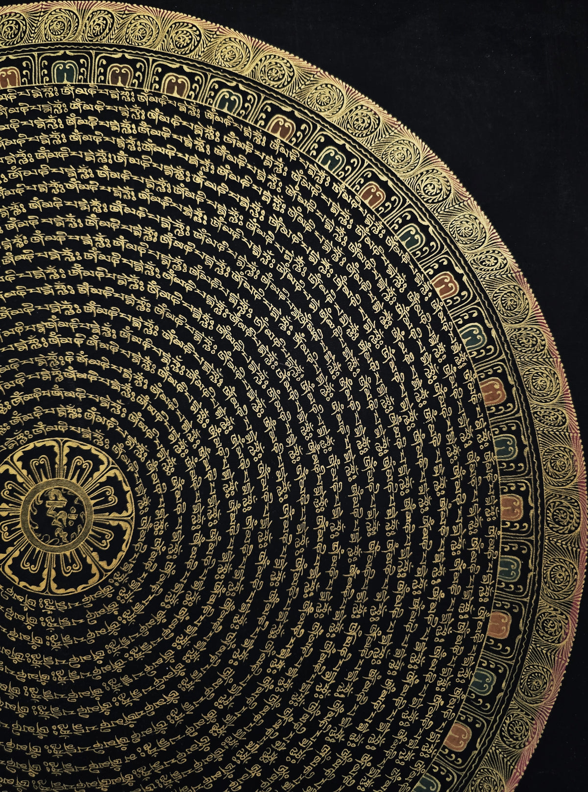 Original 1000 lokeshwor Mantra Mandala Hand-Painted Thangka Painting