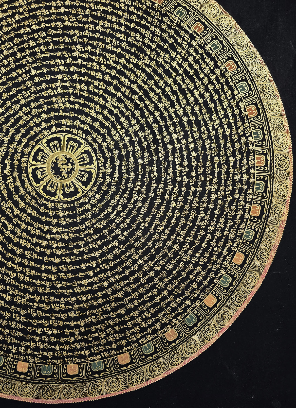 Original 1000 lokeshwor Mantra Mandala Hand-Painted Thangka Painting