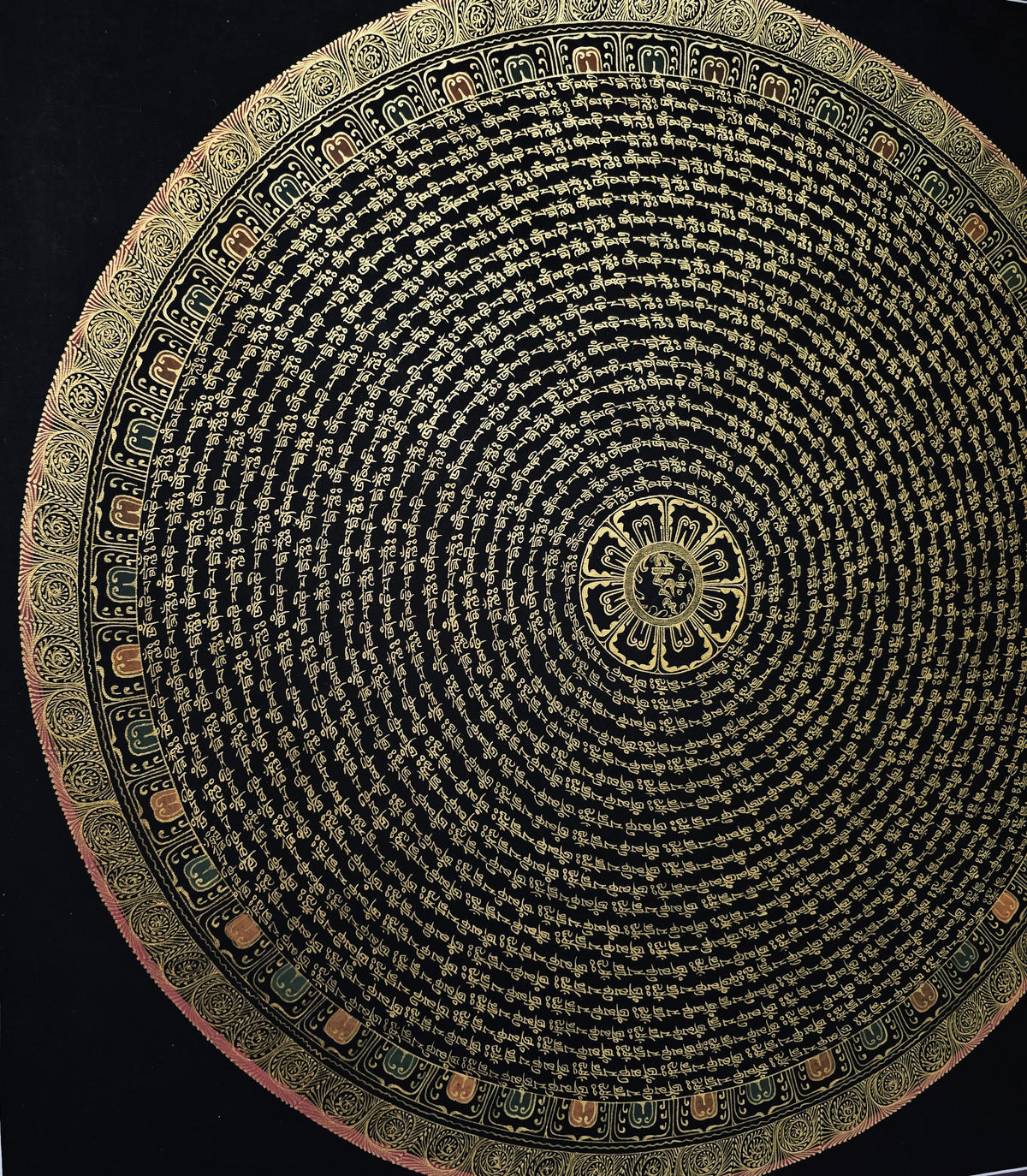 Original 1000 lokeshwor Mantra Mandala Hand-Painted Thangka Painting