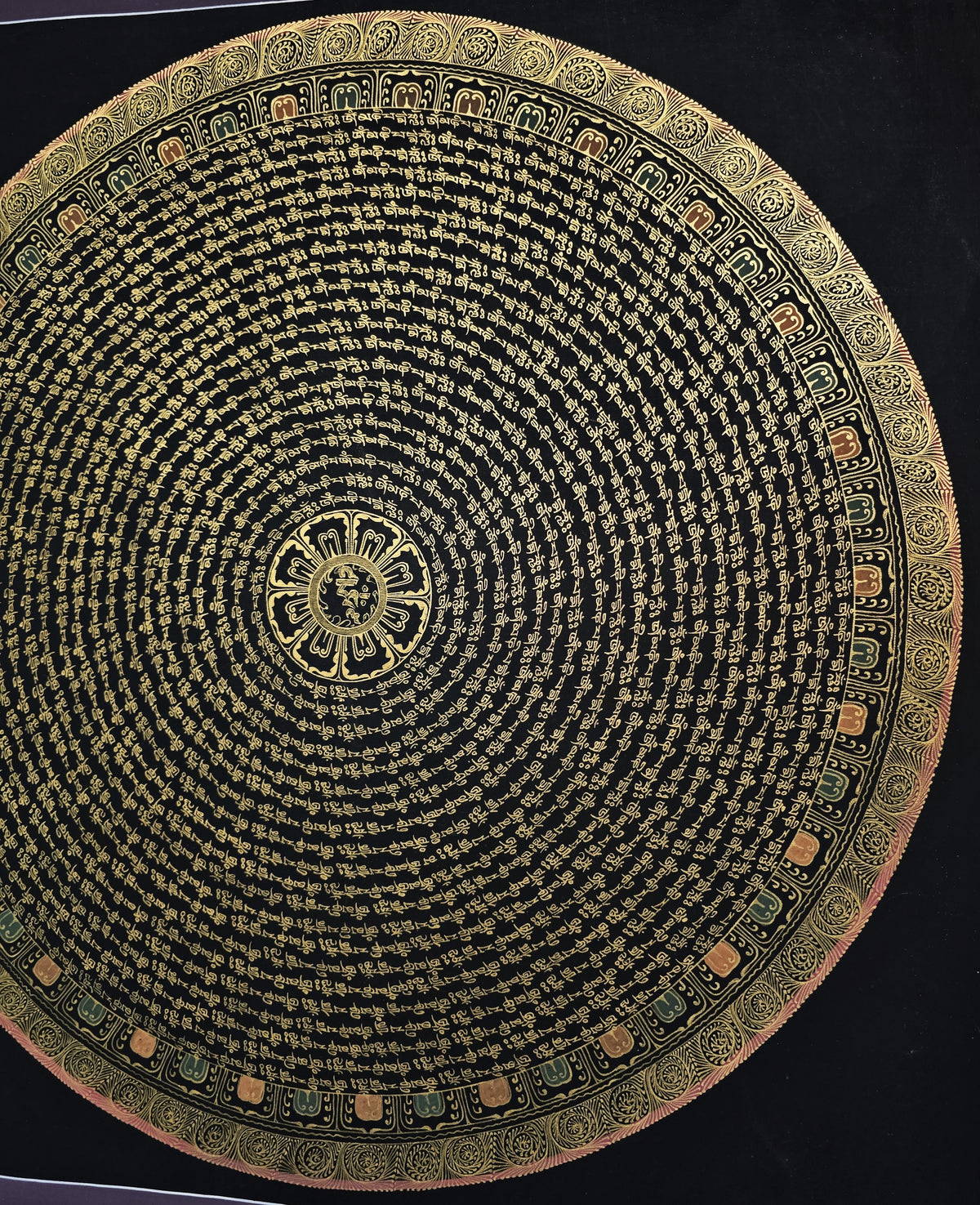 Original 1000 lokeshwor Mantra Mandala Hand-Painted Thangka Painting