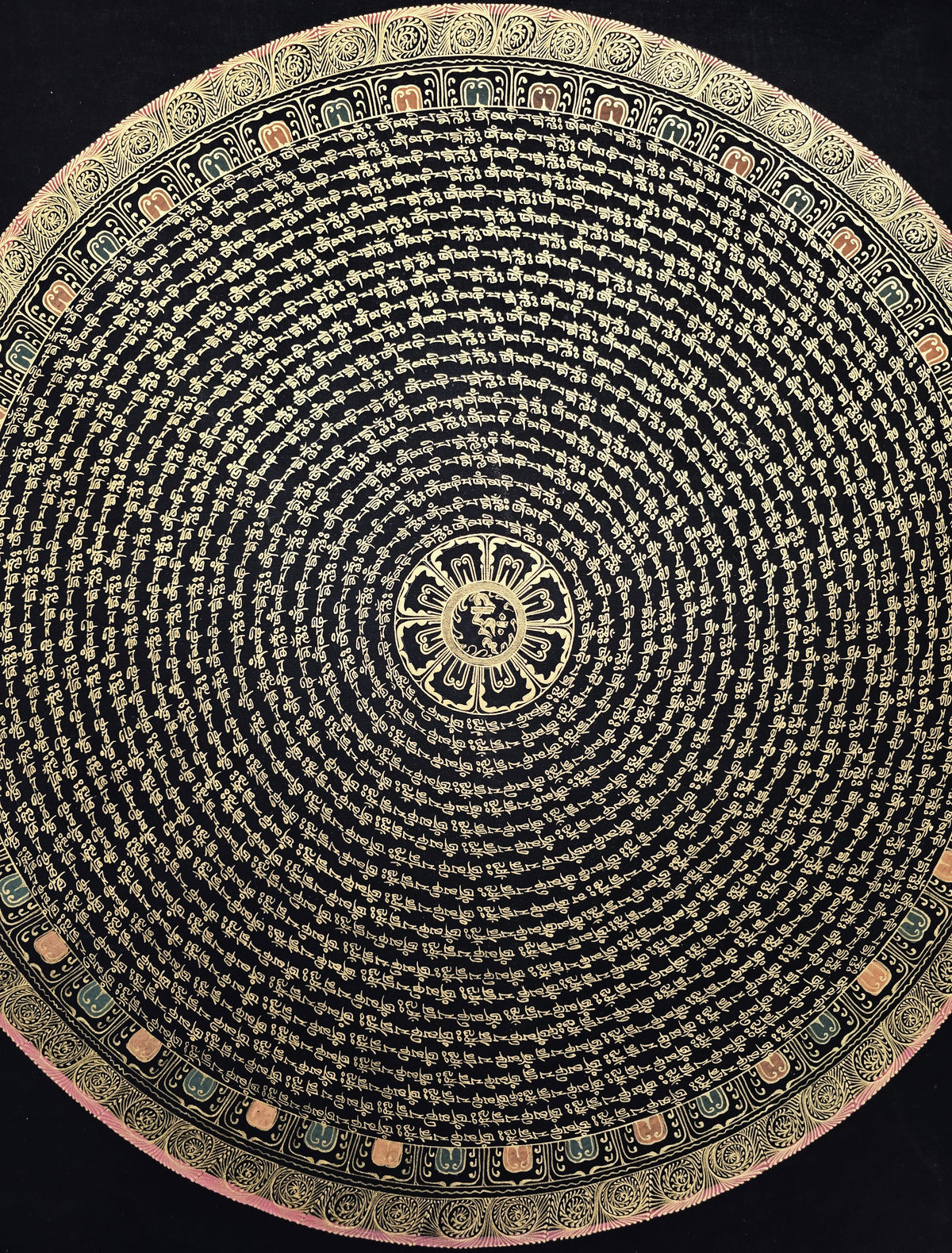 Original 1000 lokeshwor Mantra Mandala Hand-Painted Thangka Painting