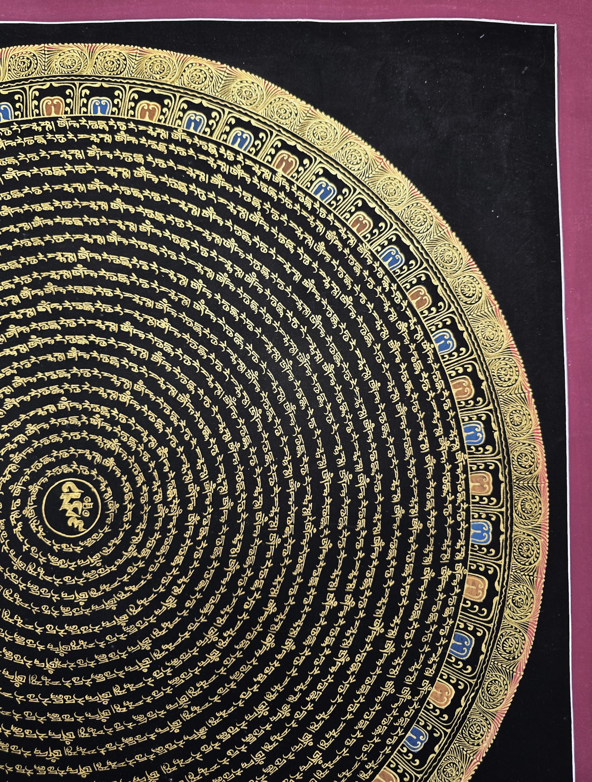 Original Green Tara Mantra Mandala Hand-Painted Thangka Painting