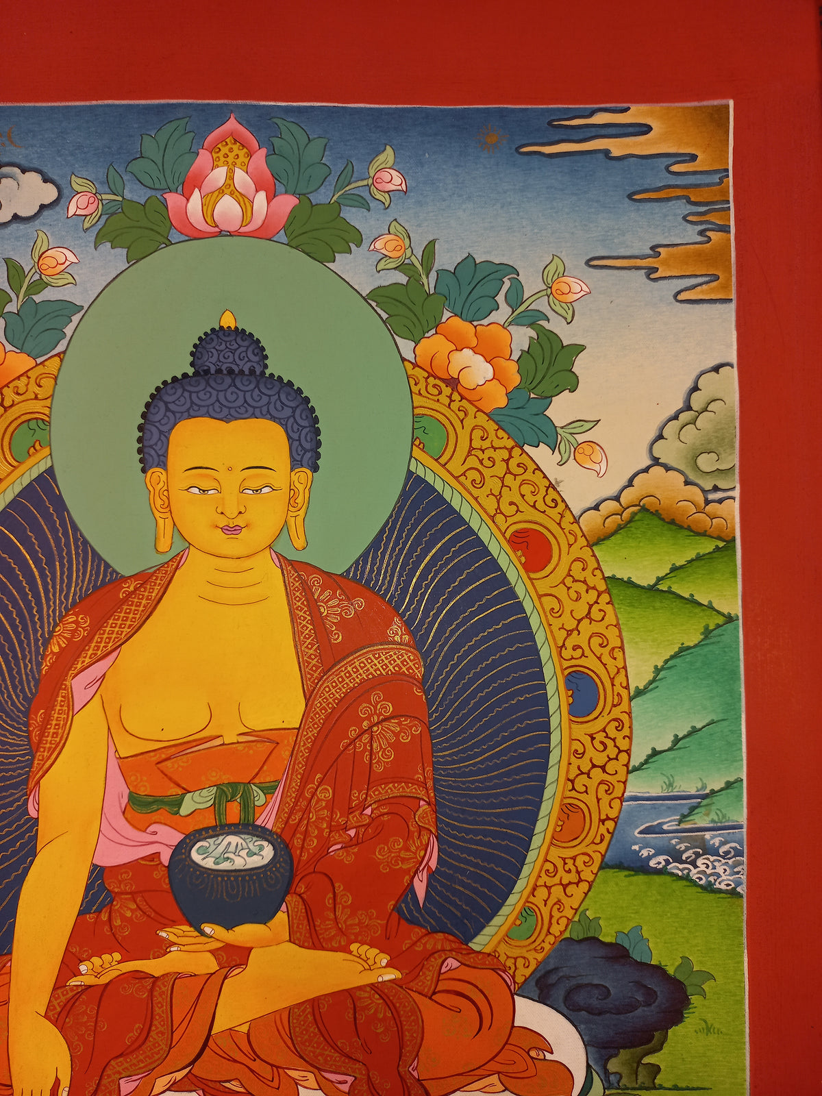 Shakyamuni Buddha Thangka – Hand-Painted Tibetan Buddhist Art | Meditation, Wisdom & Peace Wall Decor