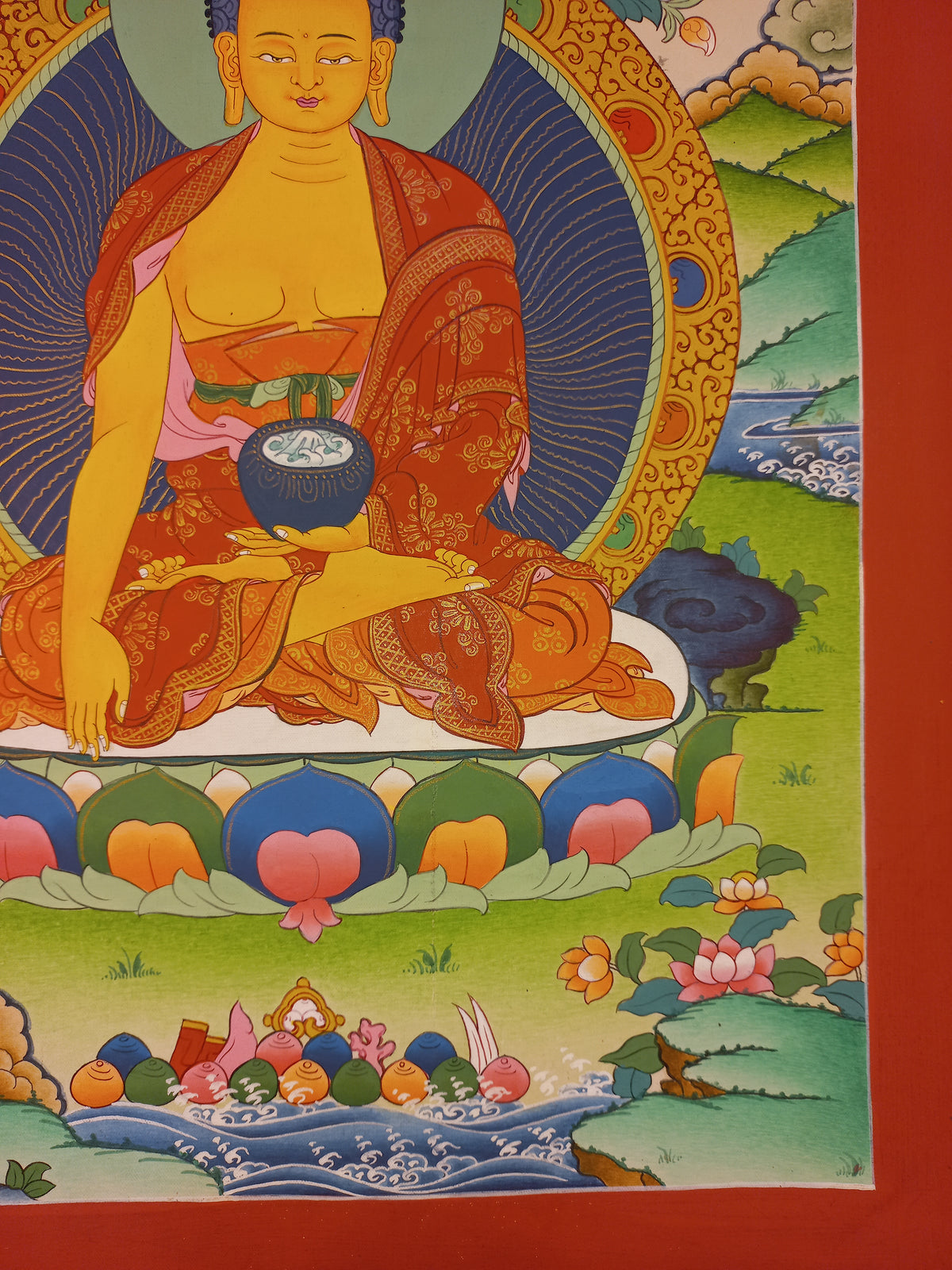Shakyamuni Buddha Thangka – Hand-Painted Tibetan Buddhist Art | Meditation, Wisdom & Peace Wall Decor