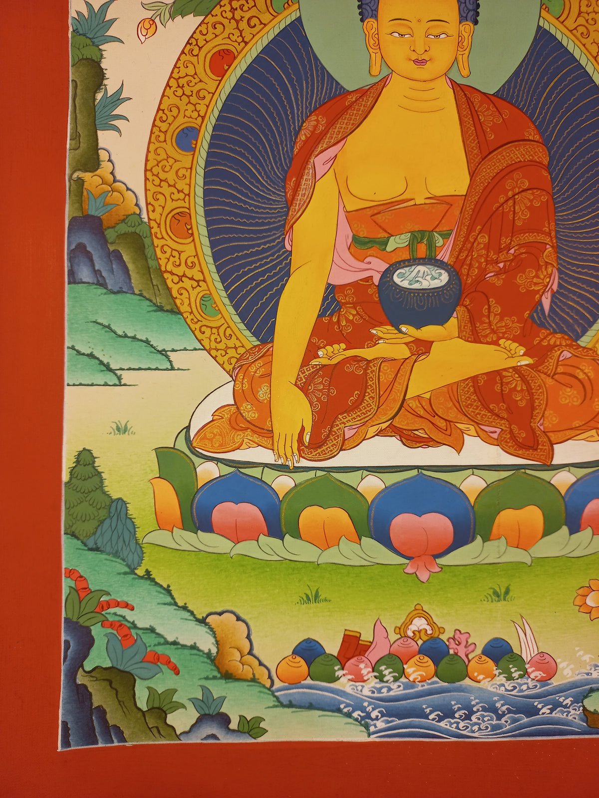 Shakyamuni Buddha Thangka – Hand-Painted Tibetan Buddhist Art | Meditation, Wisdom & Peace Wall Decor